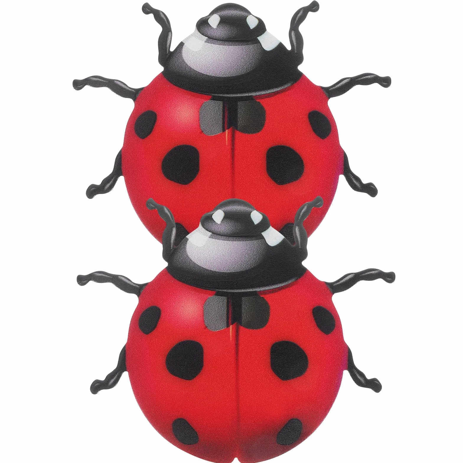 Toyvian Lot de 2 Coccinelles Murales en Fer Forgé Rouge, Décoration Murale Métal pour Salon Jardin Patio