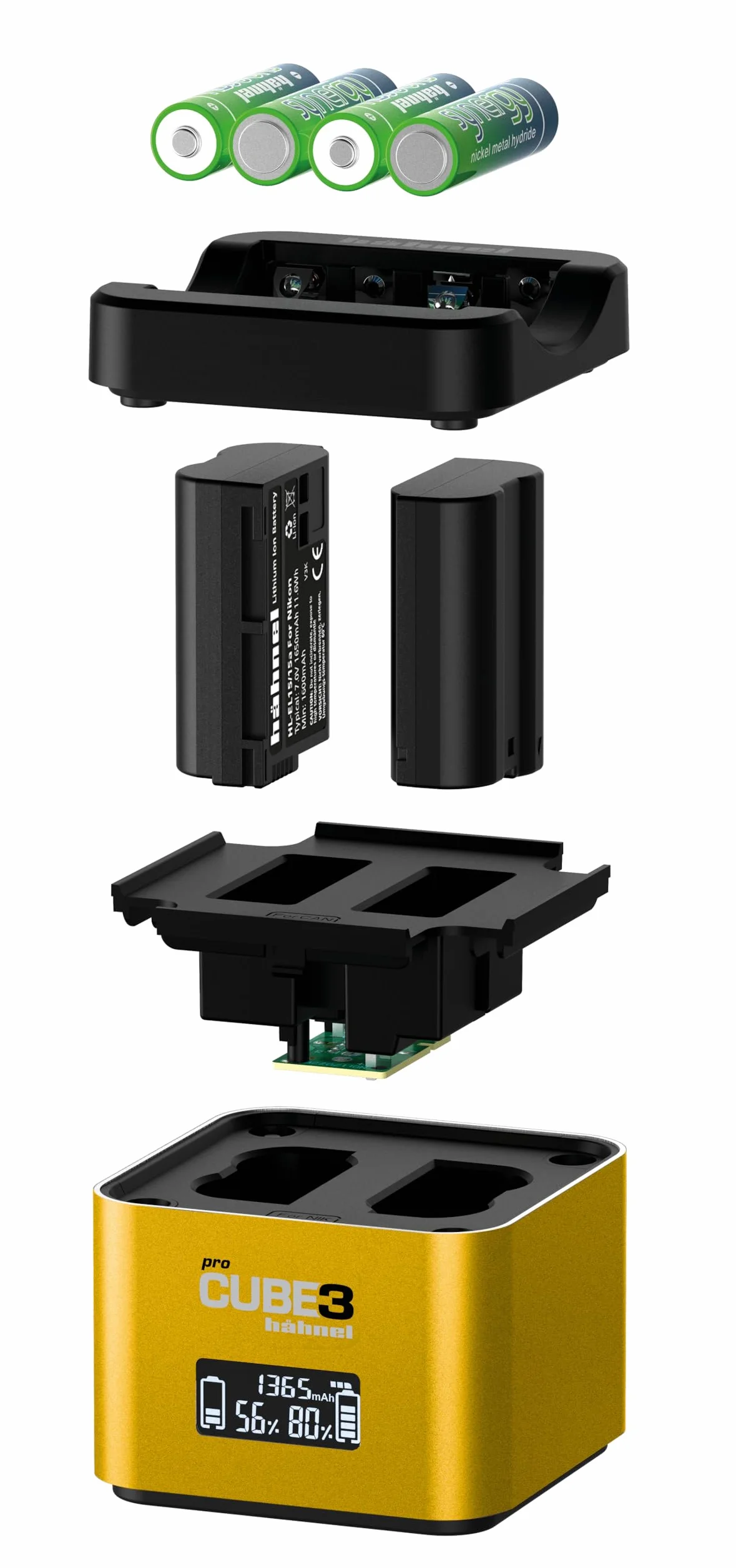Hähnel - ProCube3 - Do Nikon - Ładowarka Duo DSLR - Szybsze ładowanie - Wejście USB typu C
