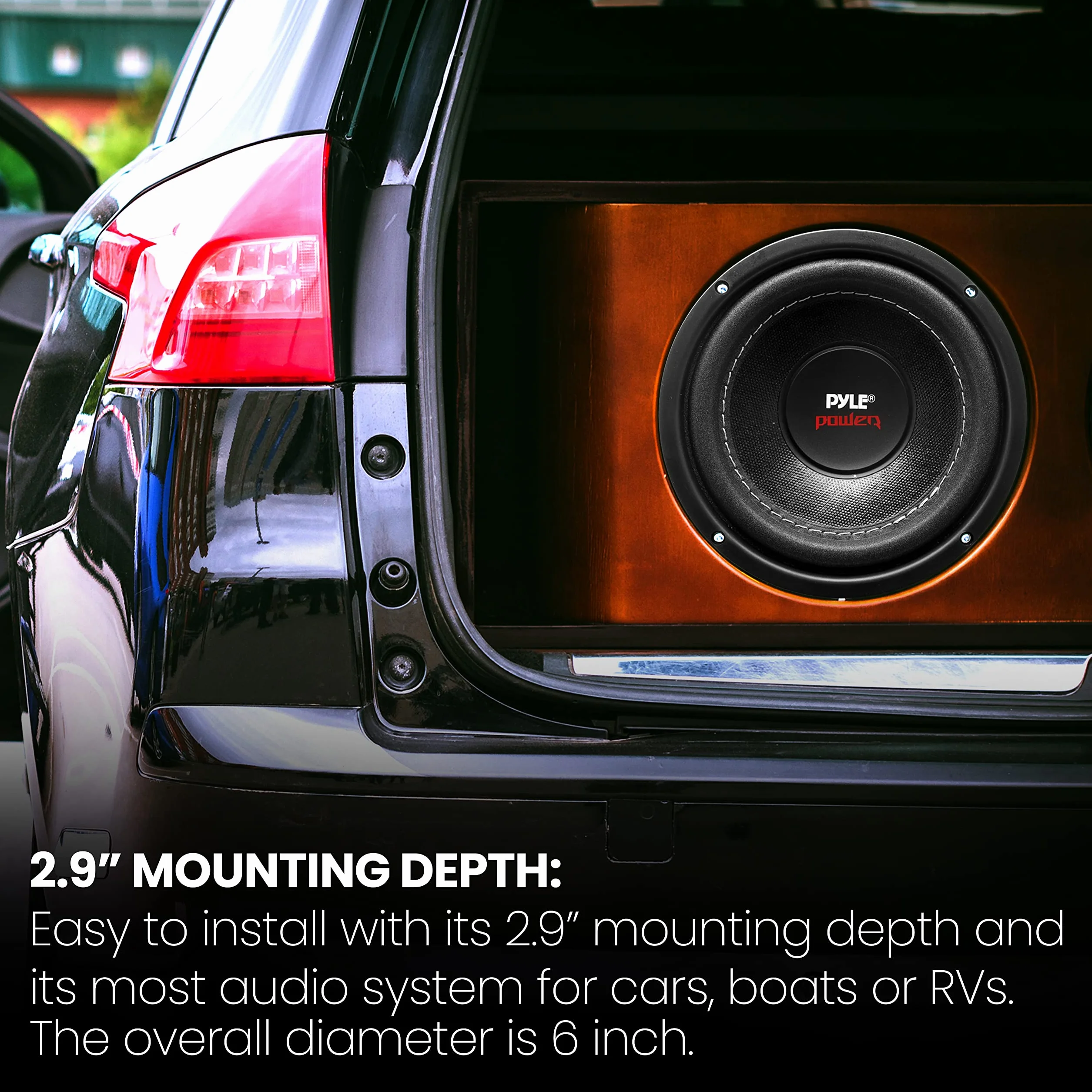 6.5" Car Subwoofer Speaker – 600W Dual Voice Coil, 4 Ohm, Non-Pressed Paper Cone, Foam Surround, Black Basket – Pyle PLPW6D