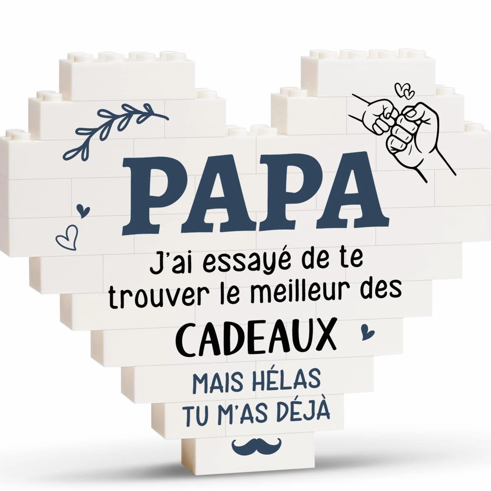 Plaque Cœur Cadeau Fête des Pères Original pour Papa