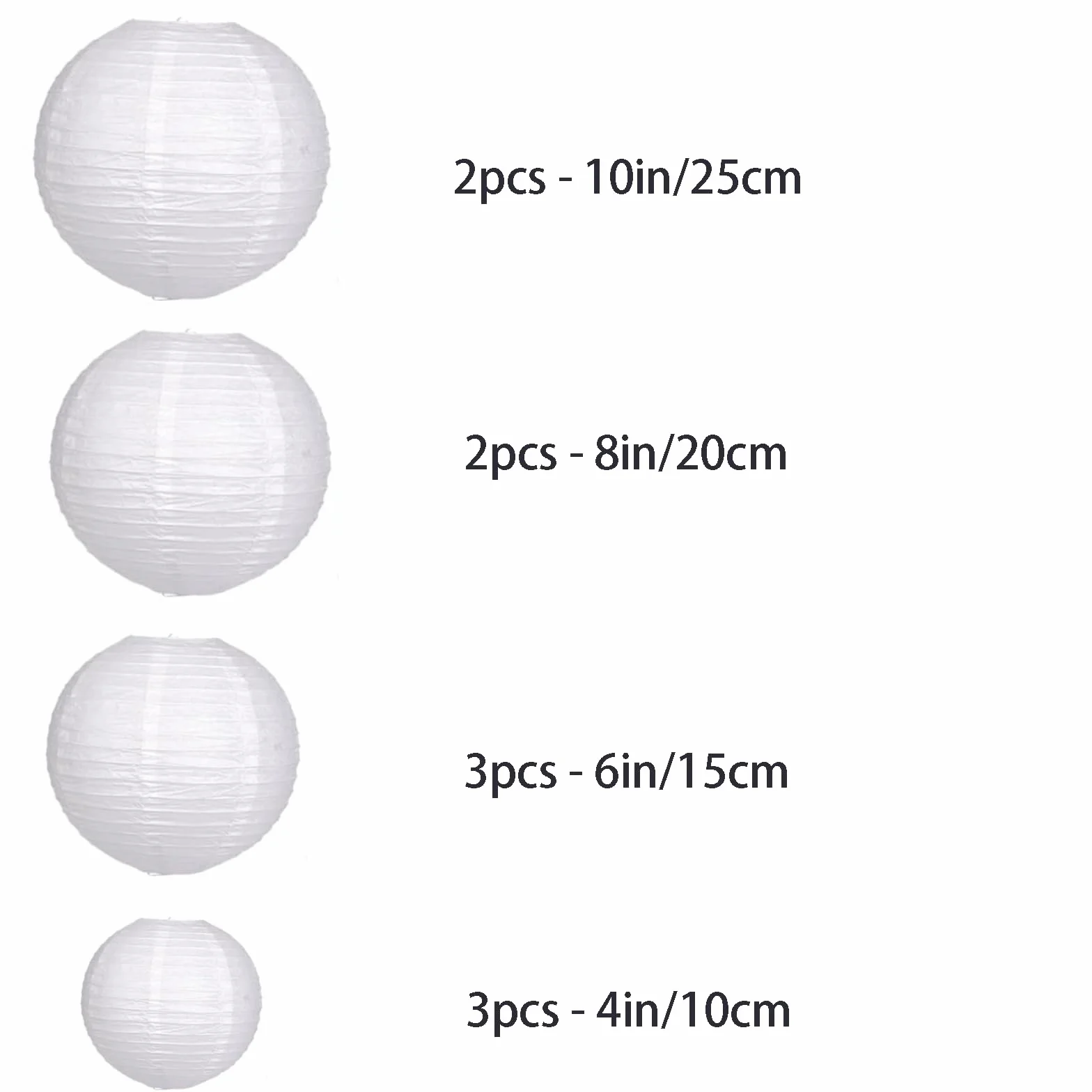 Lanterne en Papier Blanc 12pcs Rond pour Décoration de Fête