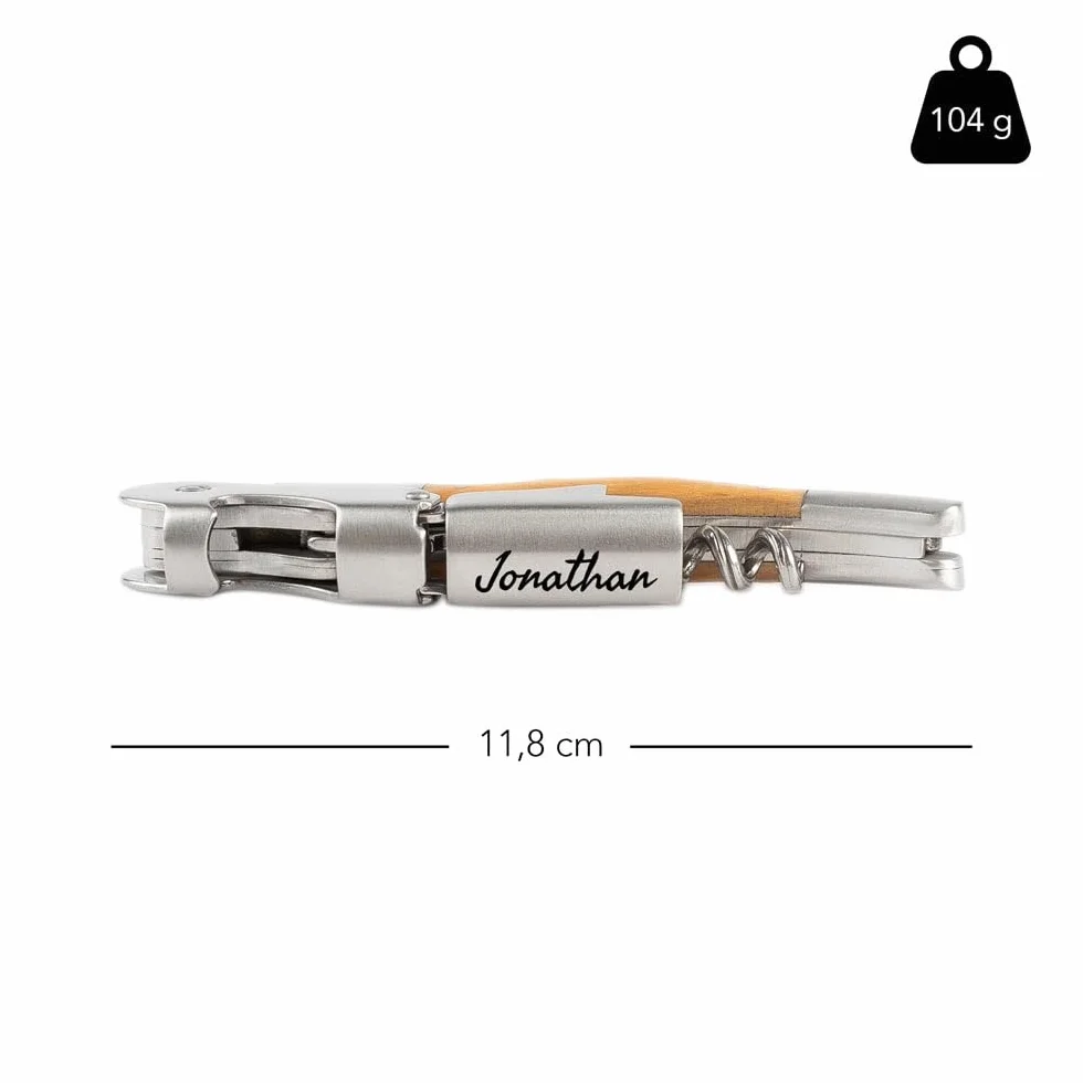 Ocadeau Sommelier personnalisé avec gravure texte – Couteau Sommelier personnalisable - Idée cadeau homme personnalisé pour anniversaire, noël, fête pères