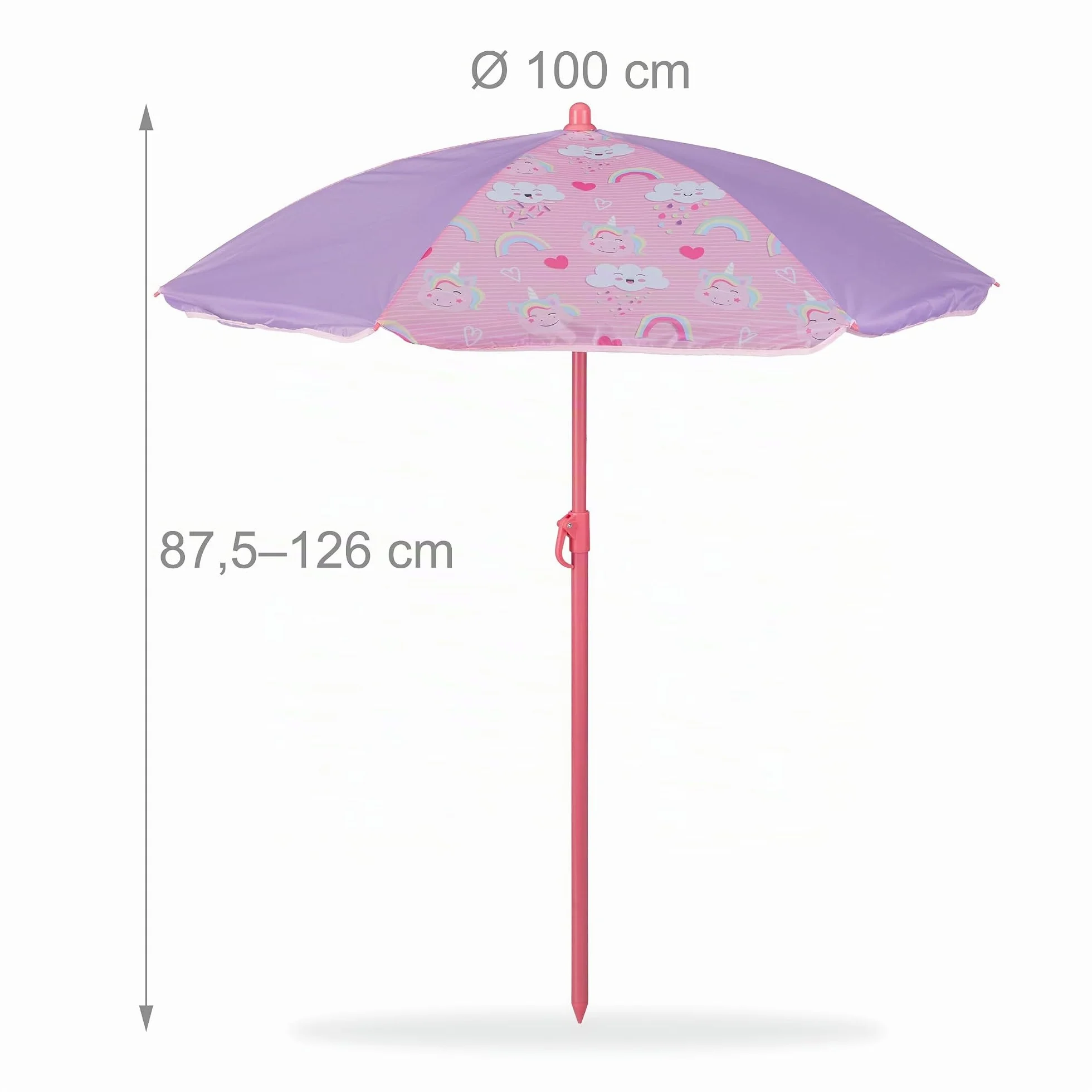 Relaxdays Salon de Jardin Table Chaises Parasol Rose pour Plage Camping