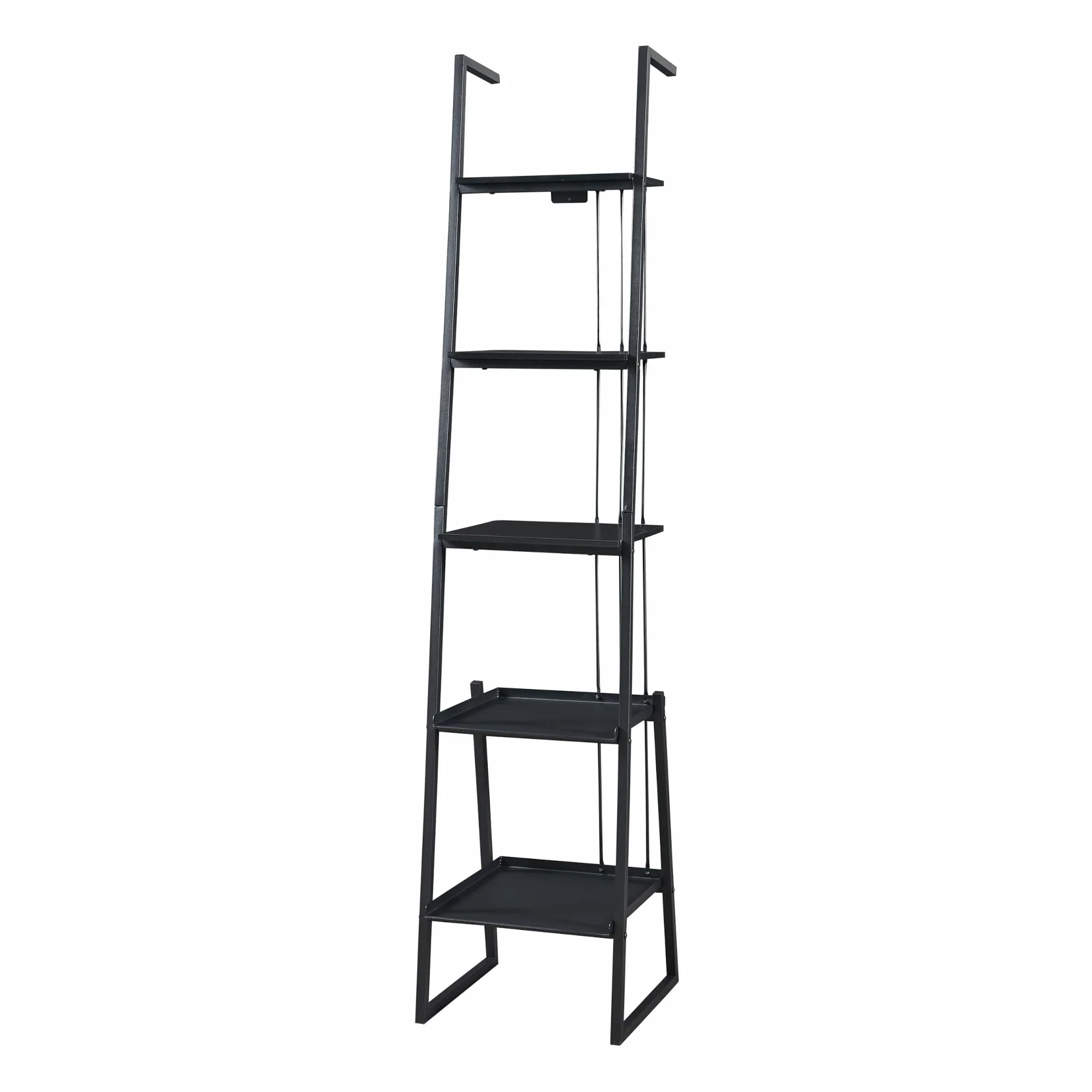 Ensemble de 2 Meubles de Salon Style Industriel avec Bureau et Étagère Échelle Métal Noir