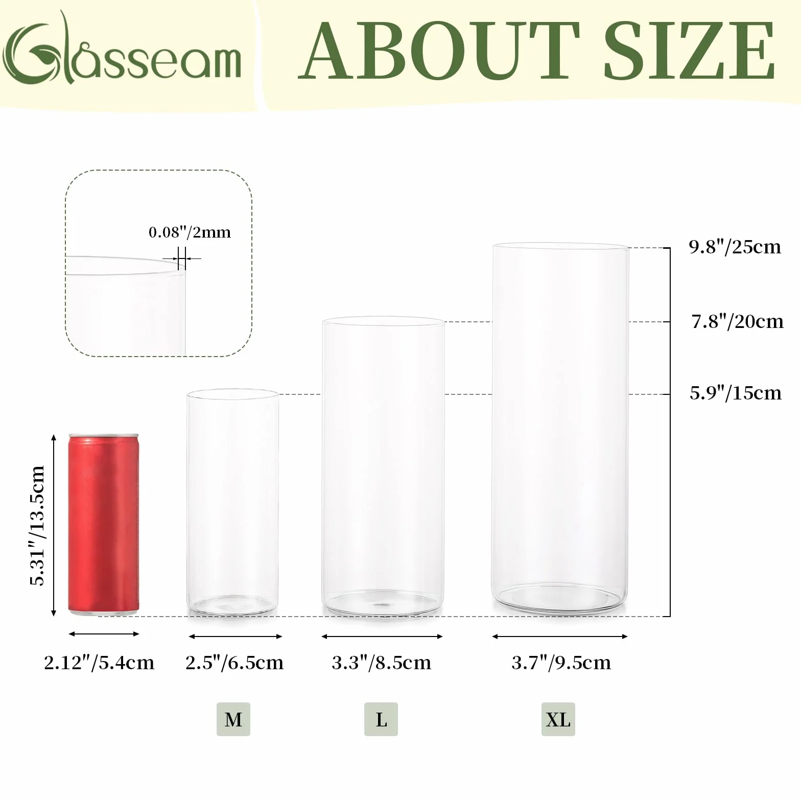 Porte-Bougie Hurricane Cylindre en Verre : Vase À Fleurs Transparent pour Bougies Chauffe-Plat Pilier Votif Bougies Flottantes pour Décorations De Table À Manger (M+L+XL x 4)