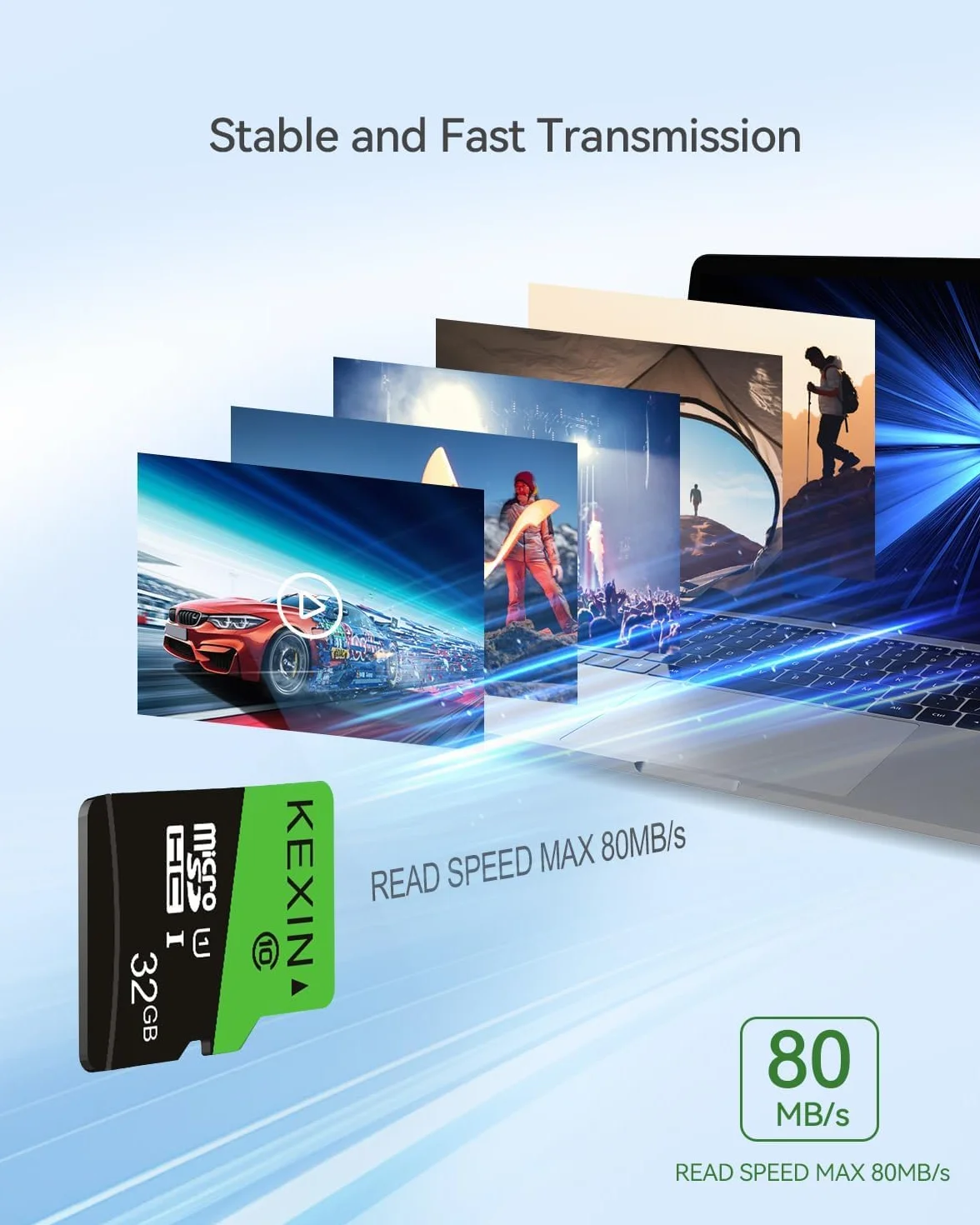 Carte Micro SD 32Go MicroSDHC U1 UHS-I C10 TF pour Caméra Smartphone Sécurité