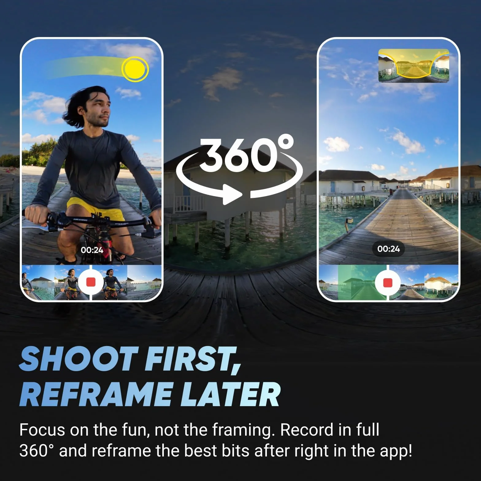 Insta360 X4 Wodoszczelna kamera sportowa 8K 360°, filmy szerokokątne 4K, efekt niewidocznego kijka do selfie, zdejmowana osłona soczewek, czas pracy akumulatora 135 min, edycja AI, stabilizacja