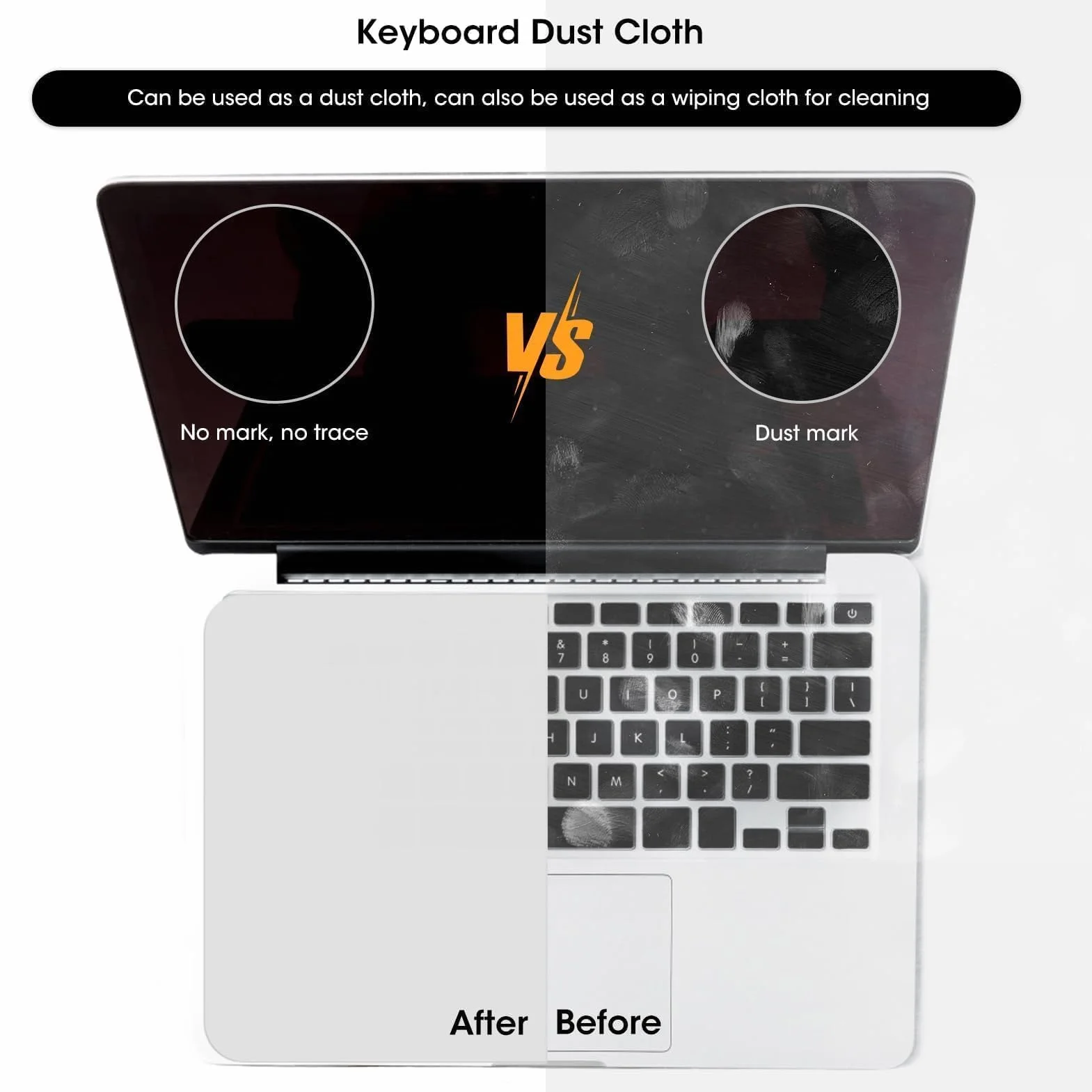 Protection Clavier Ordinateur Doublure Microfibre Chiffon Nettoyage Portable Compatible MacBook Pro 13" 14" MacBook Air 13"
