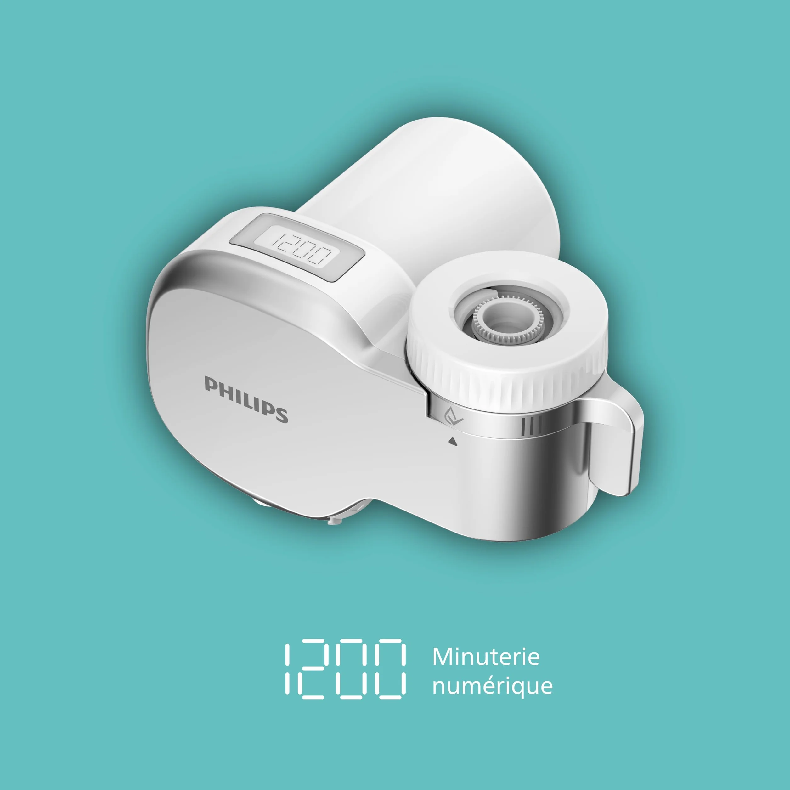 Philips Water Filtre Ontap AWP3756P1/10 ULTRAFILTRATION avec affichage numérique, réduit le CHLORE, le PLOMB, les MICROPLASTIQUES et les BACTÉRIES, capacité de filtration de 1.200 L