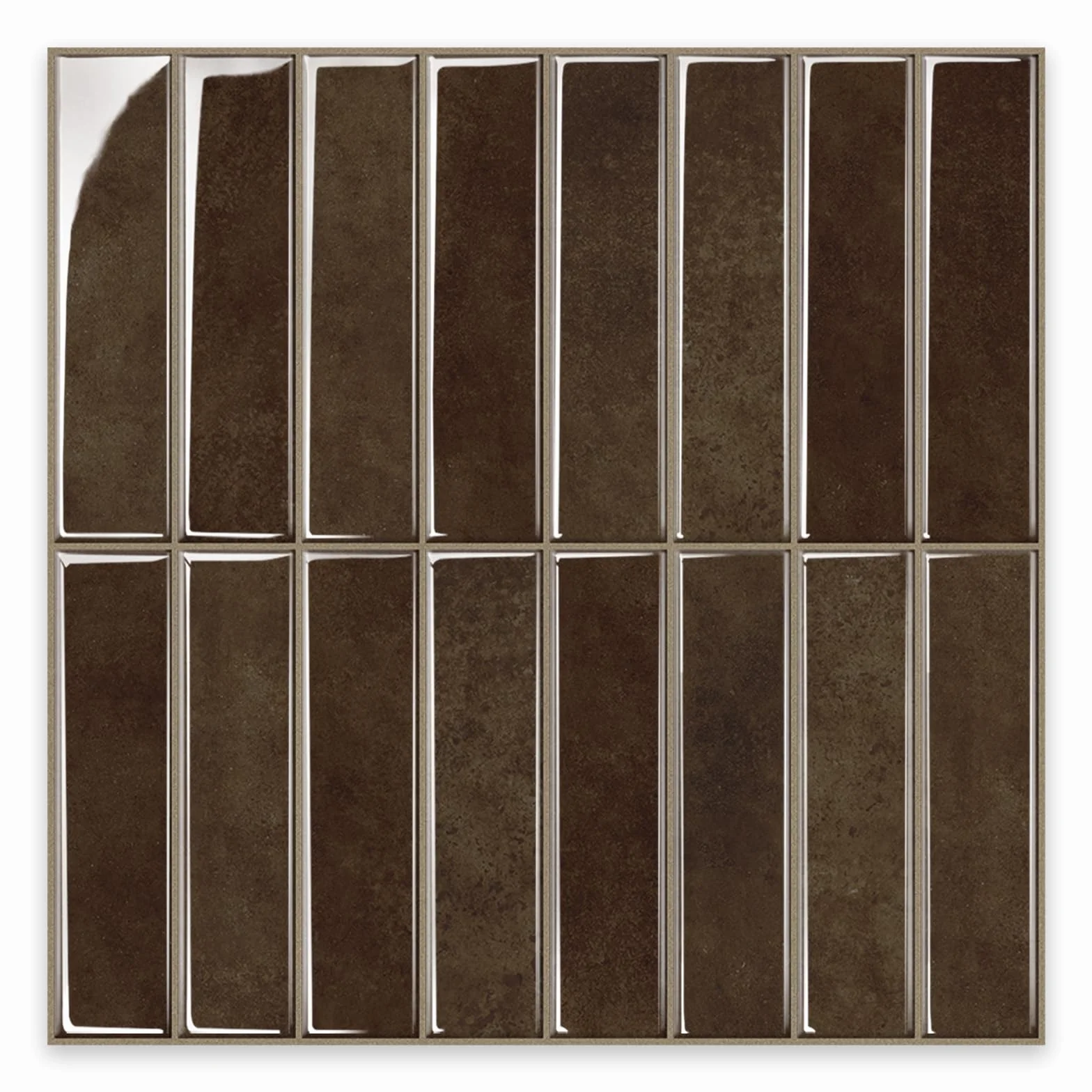 Alwayspon 10 feuilles stickers muraux 3D imperméables à décoller et recoller Marron foncé 30,5 cm