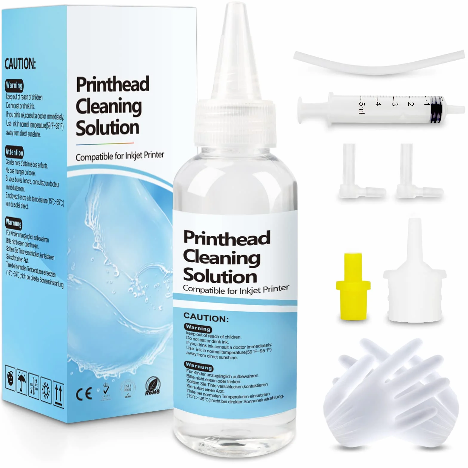 Kit de Nettoyage Imprimante Têtes d'impression Solution Nettoyeur Buse Compatible Epson HP Canon Inkjet 100 ML