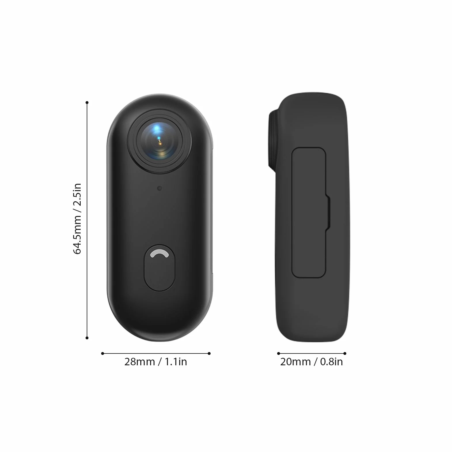 Kamera sportowa WiFi 1080p, obiektyw szerokokątny 120°, wbudowany akumulator 800 mAh z magnetycznym paskiem do noszenia, klips wsteczny, wodoszczelna obudowa, karta TF 32 GB, akcesoria