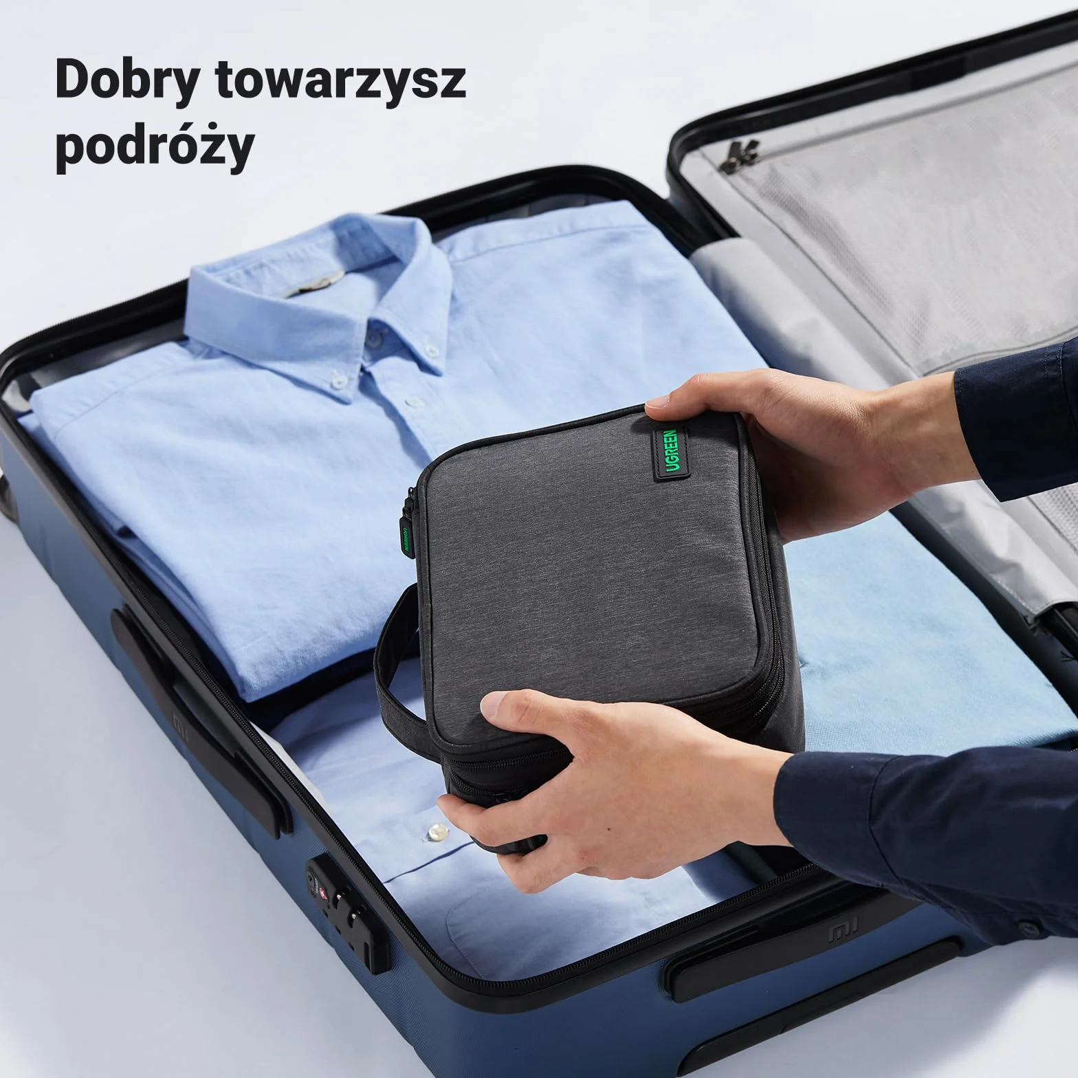 UGREEN Torba na elektronikę Organizer podróżny Torba na kable Uniwersalny organizer podróżny na kable Etui na akcesoria elektroniczne 3-warstwowa duża torba na akcesoria elektroniczne na kable, ładowarkę, powerbank, tablet.