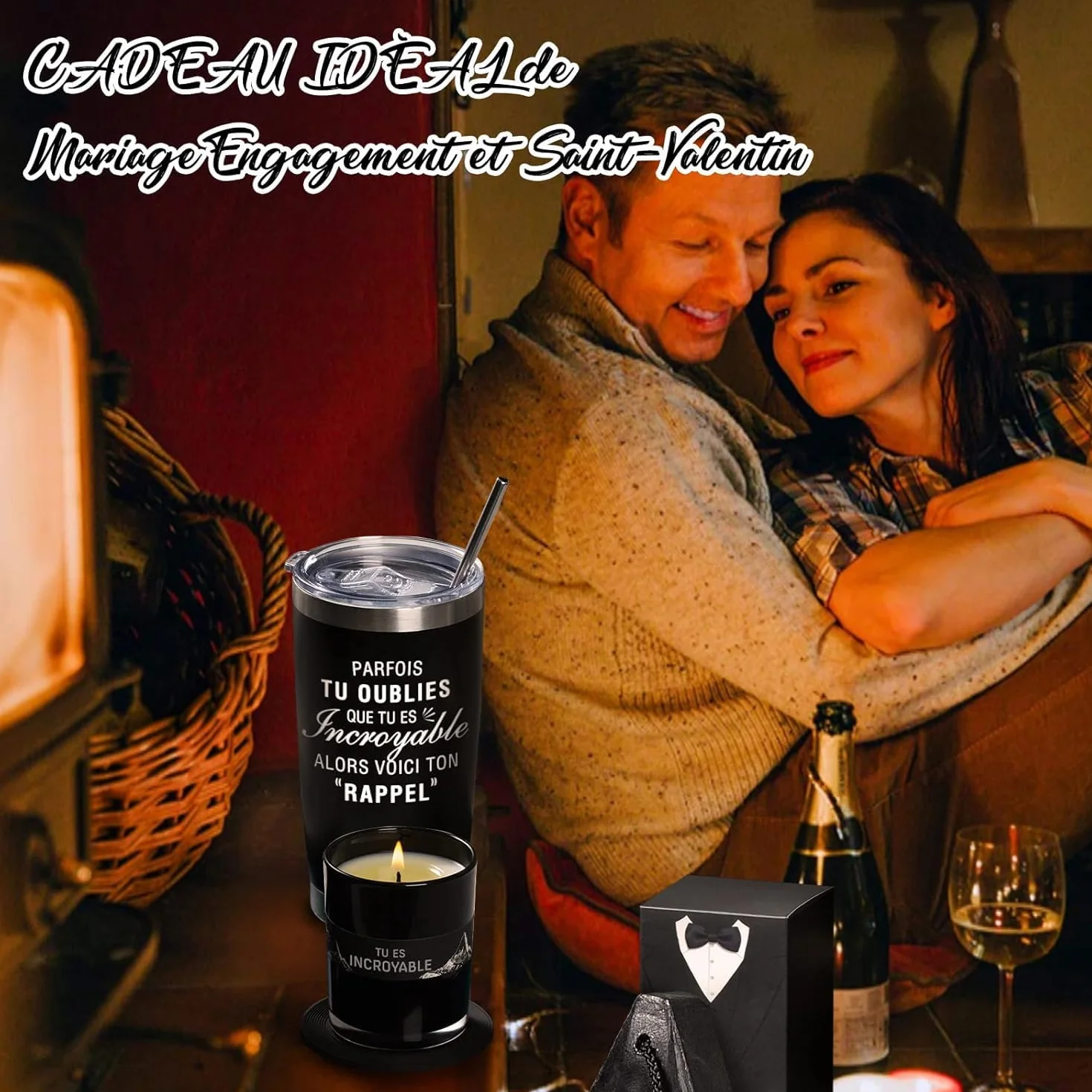 Coffret Cadeau pour Homme de Luxe avec Bougie Parfumée,Tasse,Cadeaux de Saint Valentin/Fête des Pères/Anniversaire/d'anniversaire/Retraite,Cadeau Merci pour Papa,Mari,Petit ami,Frère,Ami,Collègue