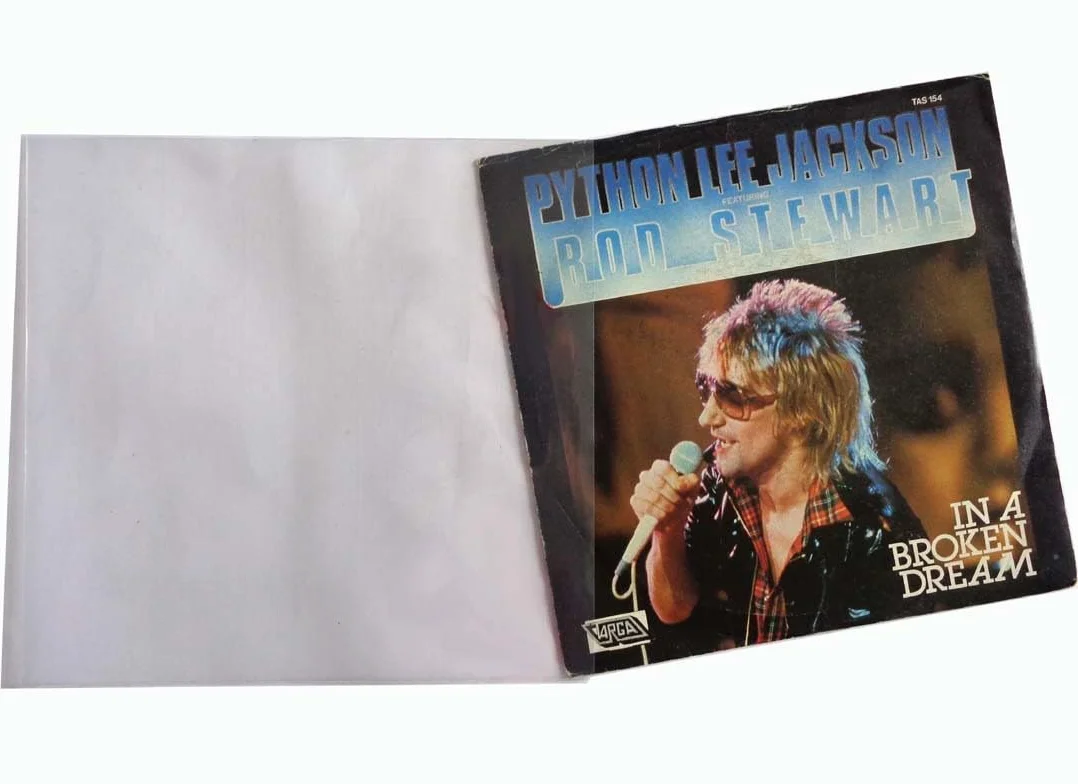Lot de 50 enveloppes pour disques vinyles 7 pouces transparentes