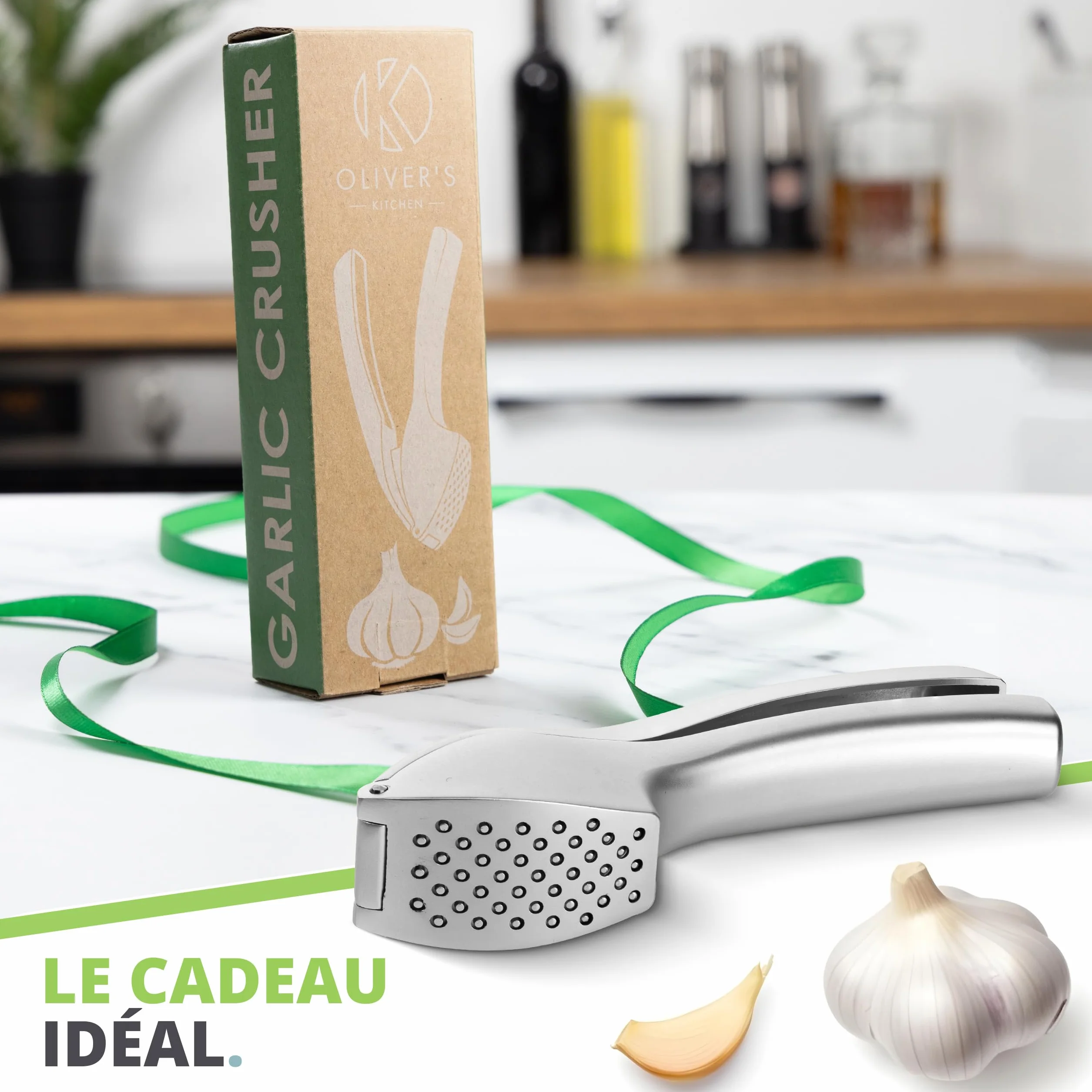 Oliver's Kitchen Presse Ail Premium - Hachoir et Broyeur Facile à Nettoyer