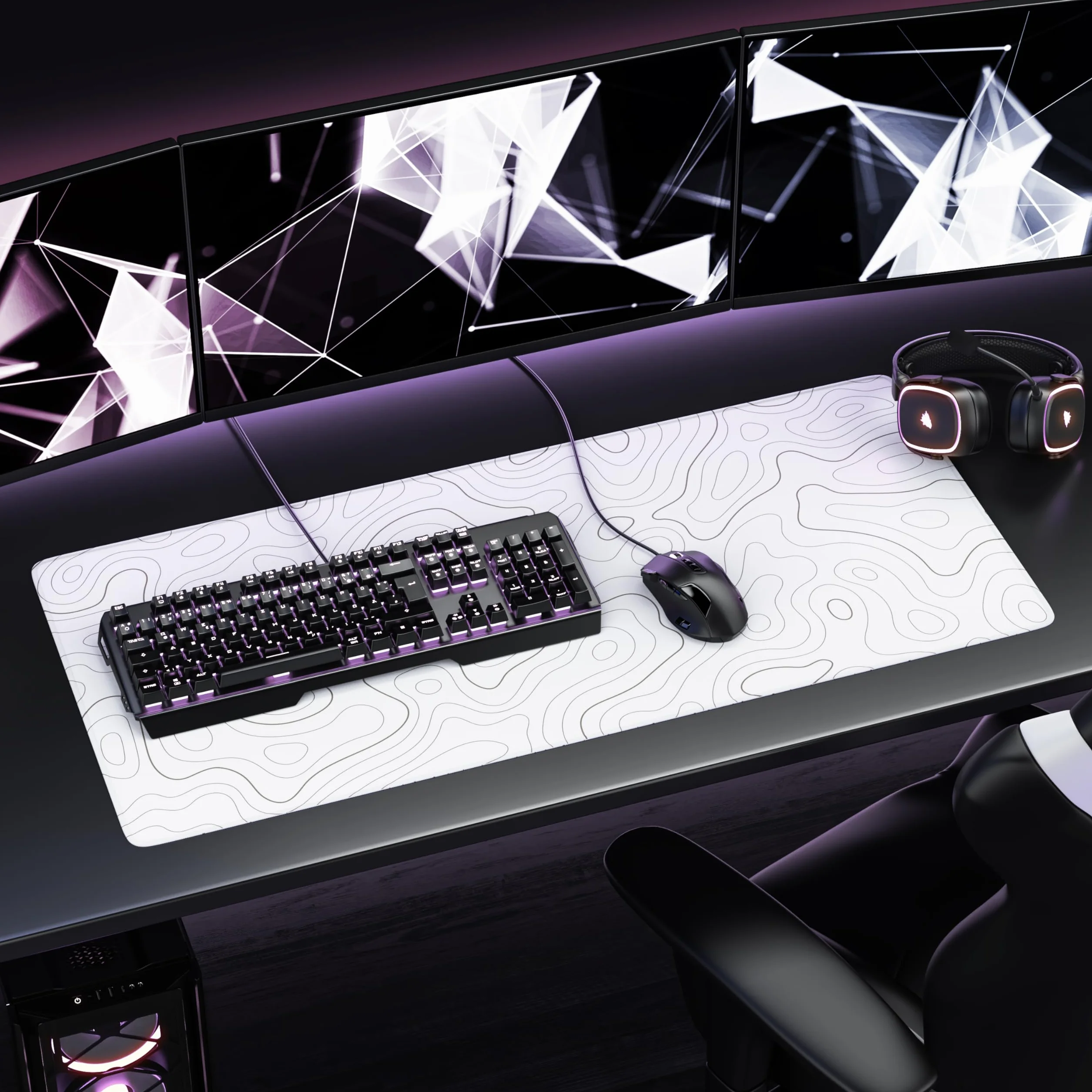 TITANWOLF Tapis de Souris Gaming XXL 900x400mm, Mouse Pad Mat, Base antidérapante, Haute précision