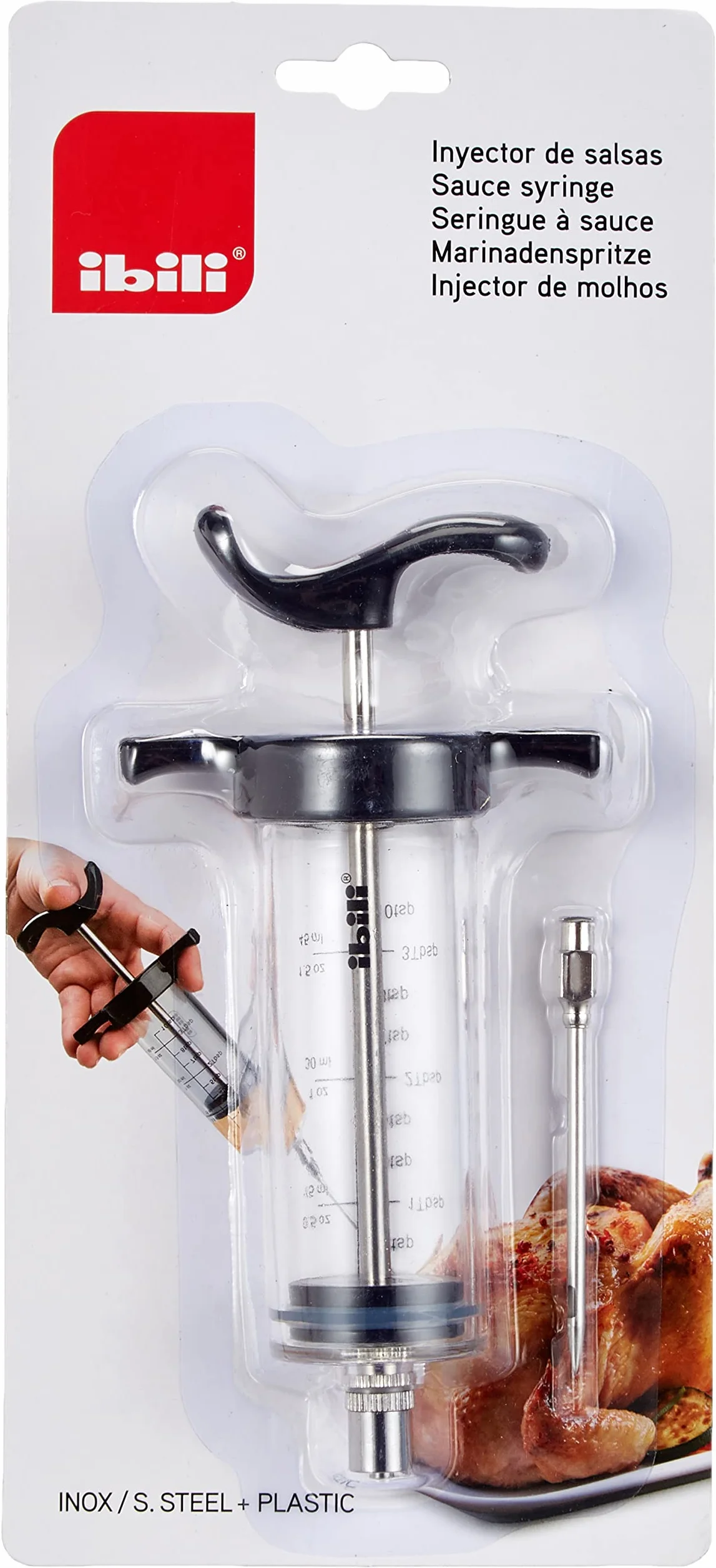 Ibili Seringue à Sauce 23 cm, Black/Transparent/Silver