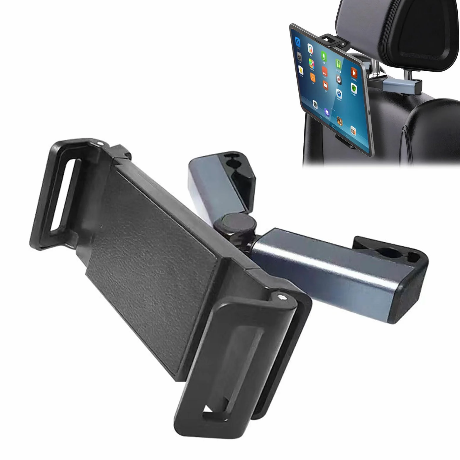 Samochodowy uchwyt do tabletu, uchwyt na zagłówek, uchwyt na tablet, wysuwany uchwyt na tablet, zagłówek samochodowy, uchwyt na tylne siedzenie, zapewnia komfortowe wrażenia wizualne, czarny