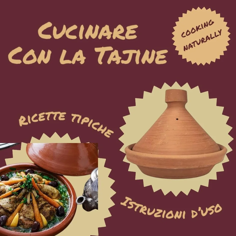 Tajine Marocain Poêle en terre cuite Rectangulaire Rouge cm 37 x 28 h