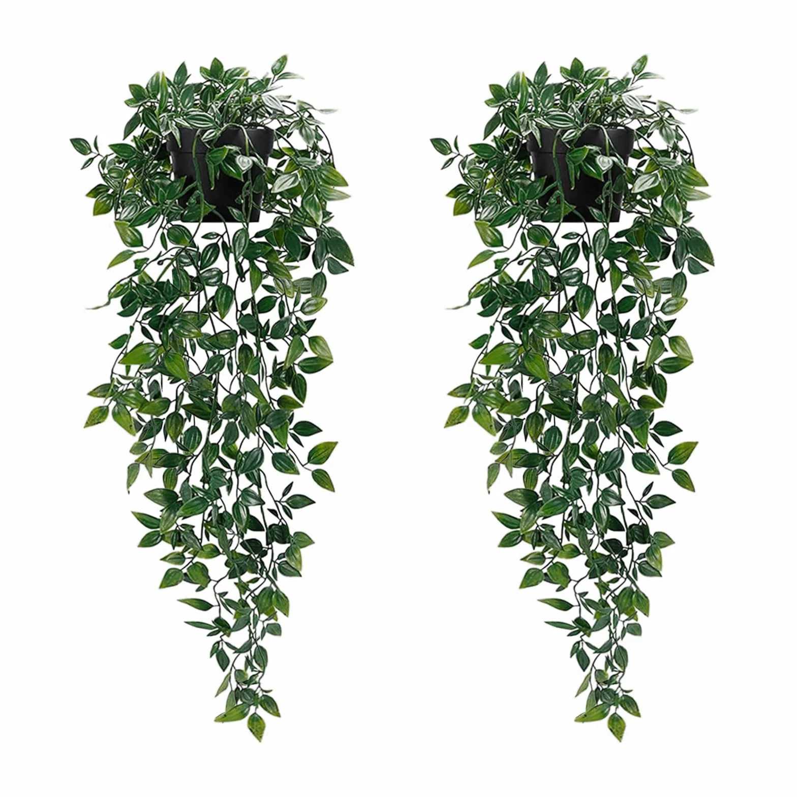 Plante Artificielle Tombante en Pot 2 Pcs Lierre Artificiel Fausse Plante Verte Suspendue pour Balcon