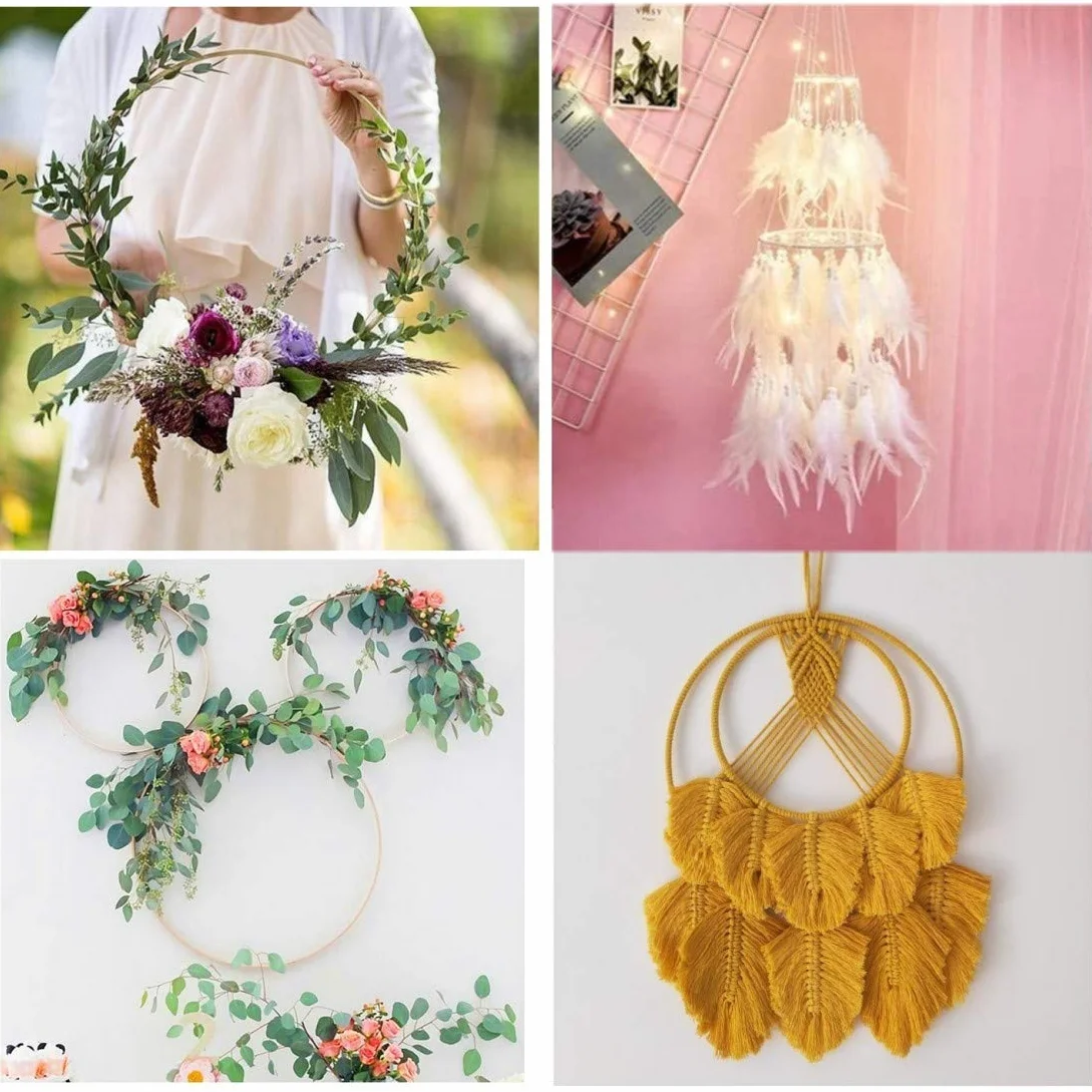Cerceaux en Bambou 30 cm pour Macramé, Couronne Florale et Attrape-Rêves