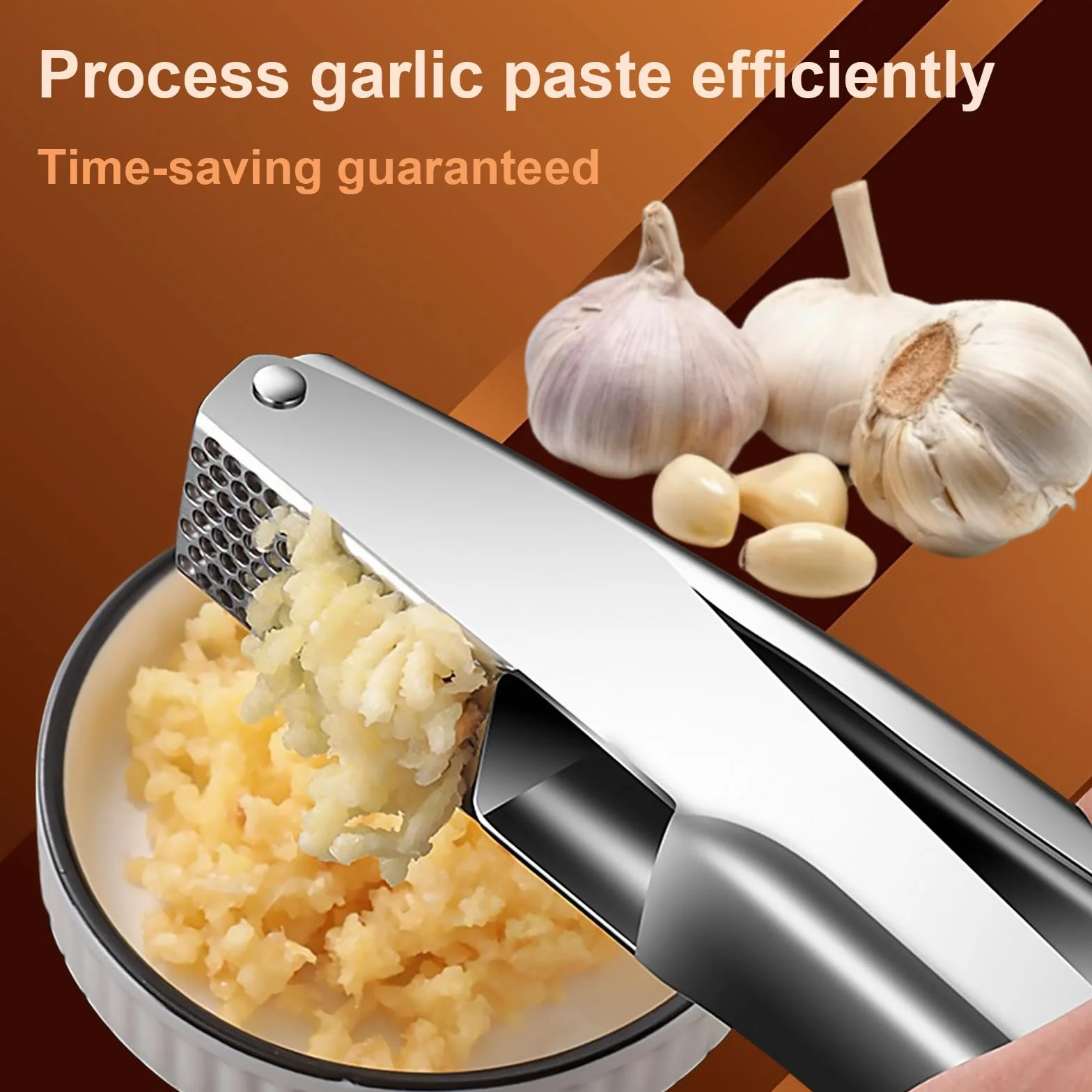 Presse-ail inox 304, sans épluchage, chambre 5 cm, pour sauces et pâtes