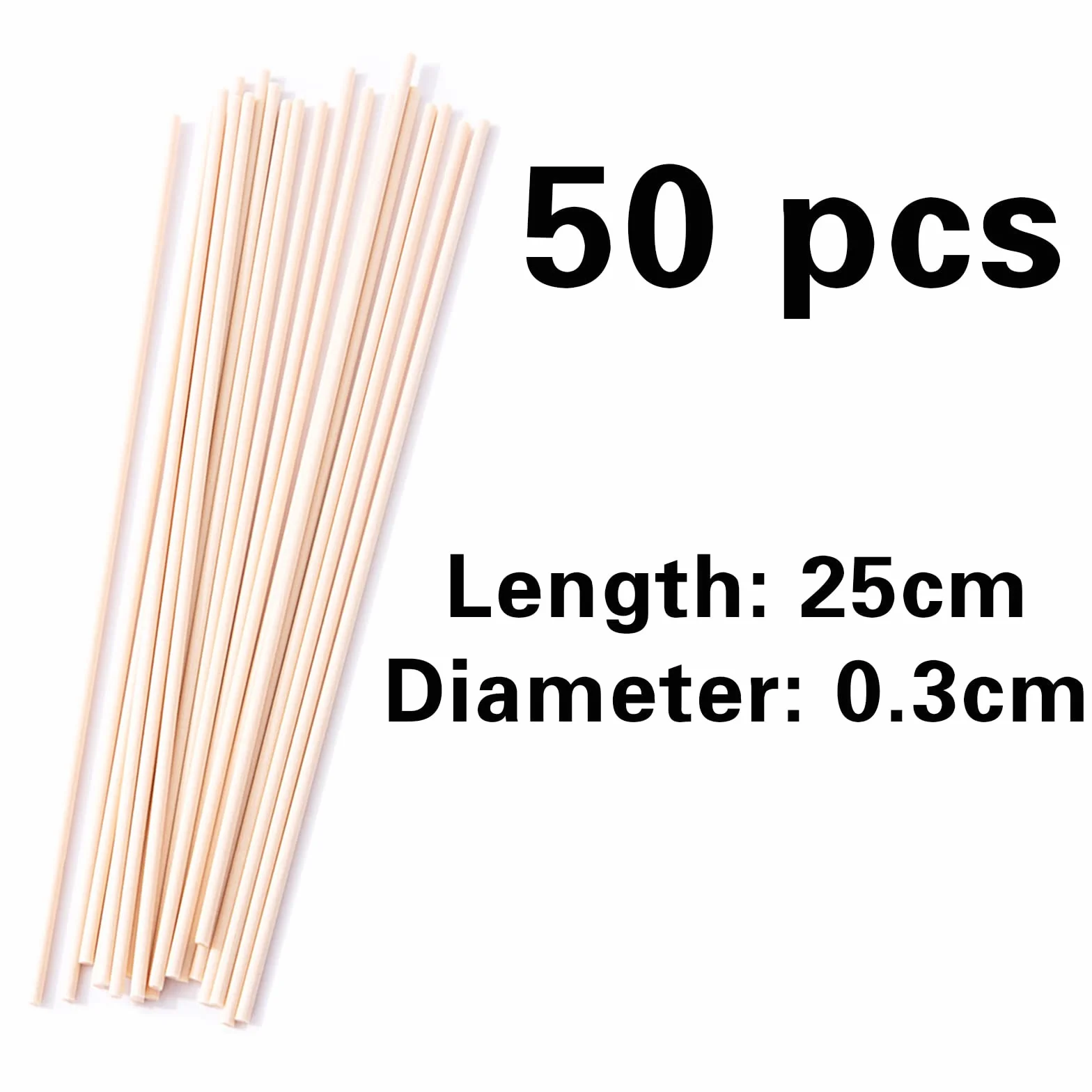 Bâtonnets Diffuseur à Roseaux 25cm x 3mm, Recharge pour Cuisine Bain Salon