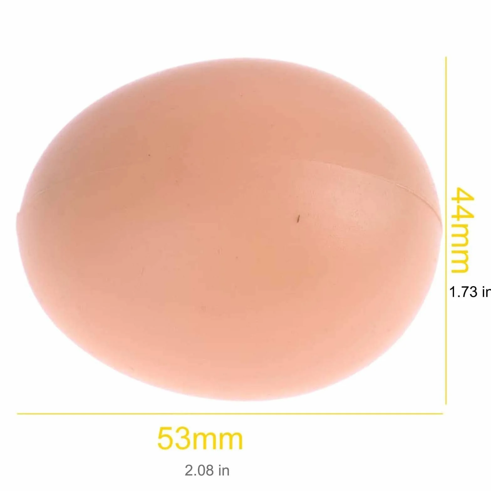 Fake Plastic Artificial Chicken Eggs 5.3cm 6PCS for Laying, Stop Eating Own Eggs, Home Decoration