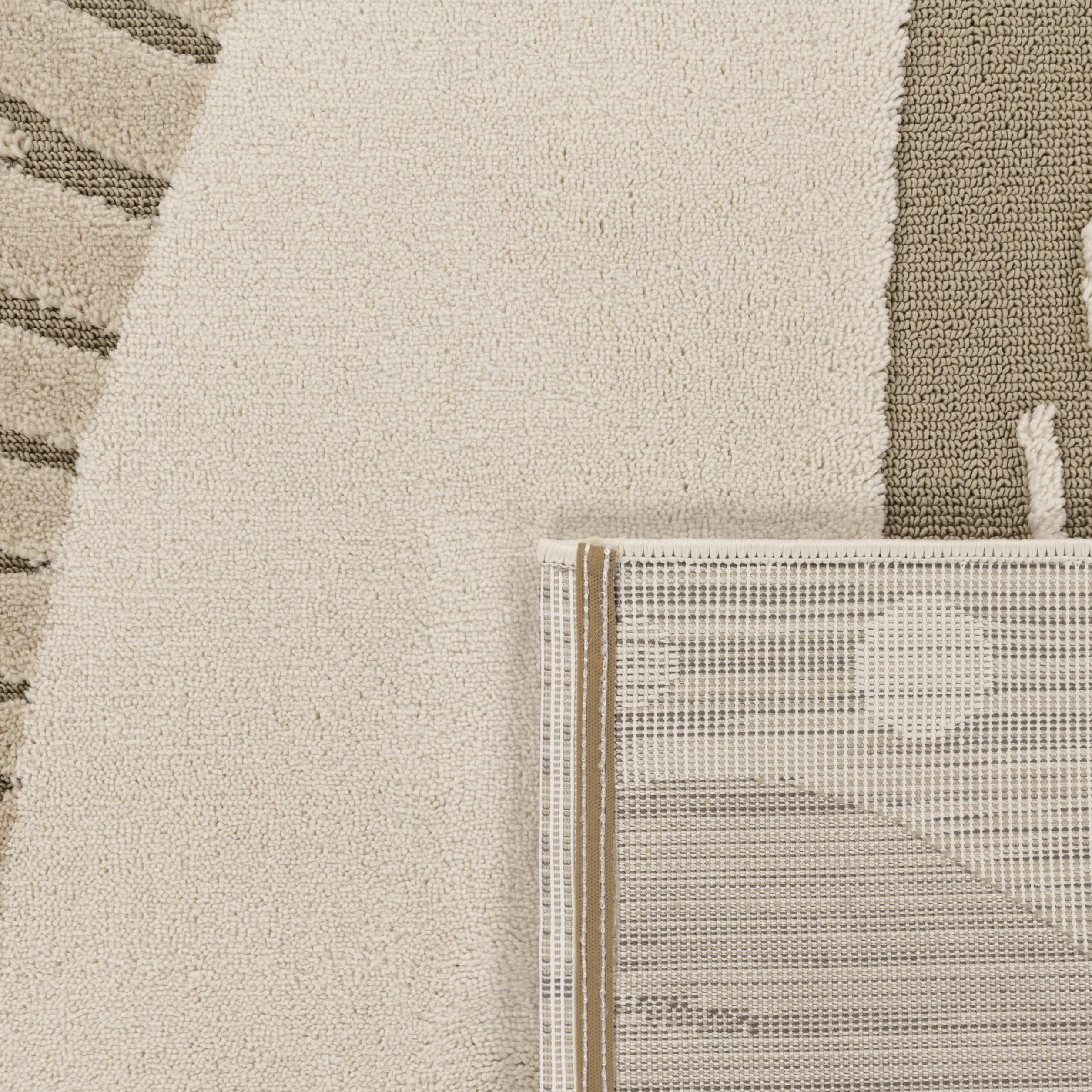 Tapis Chambre Enfant Effet Haut-Bas Motif Lion Couleurs Naturelles Soft-Touch Beige Crème Charbon 80x150 cm