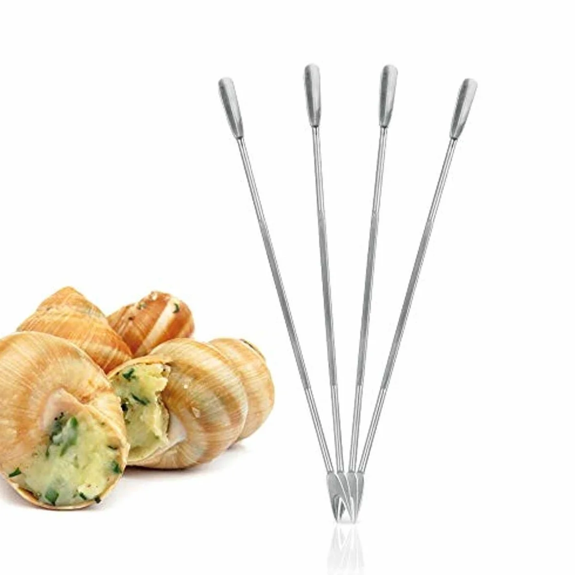 Metaltex Lot de 4 fourchettes à Homard en Acier Inoxydable Argenté 18 cm
