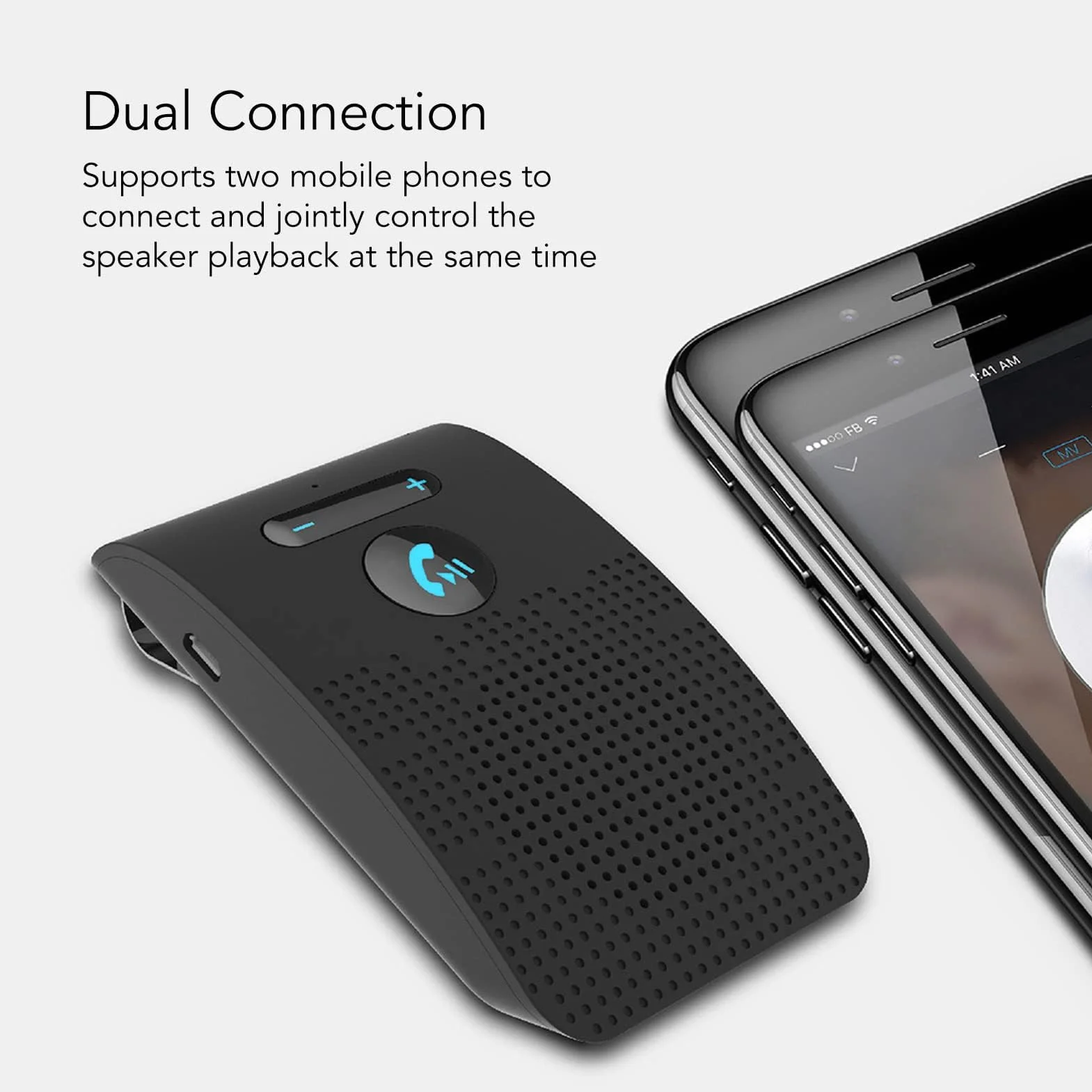 Zestaw Głośnomówiący Bluetooth 5.0 do Telefonu Komórkowego, Samochodowy Głośnik Bluetooth z Podwójnym Połączeniem, Automatyczne Połączenie, Samochodowy Zestaw Głośnomówiący do Telefonu Komórkowego