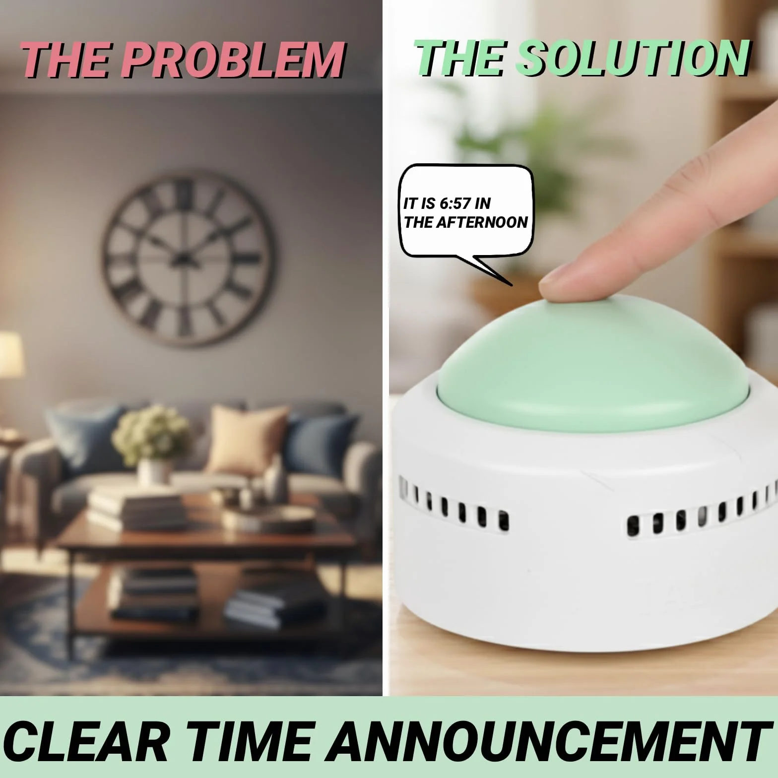 Horloge de table parlante pour aveugles, 5 langues réglables, 4 réveils par jour, capteur de bruit
