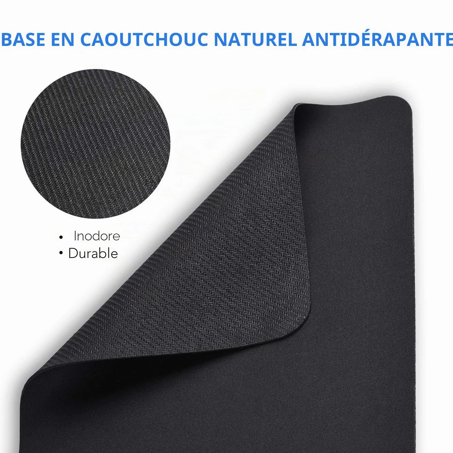cimetech Tapis de Souris 23 x 18 cm Ultra Mince Antidérapant Lavable Noir