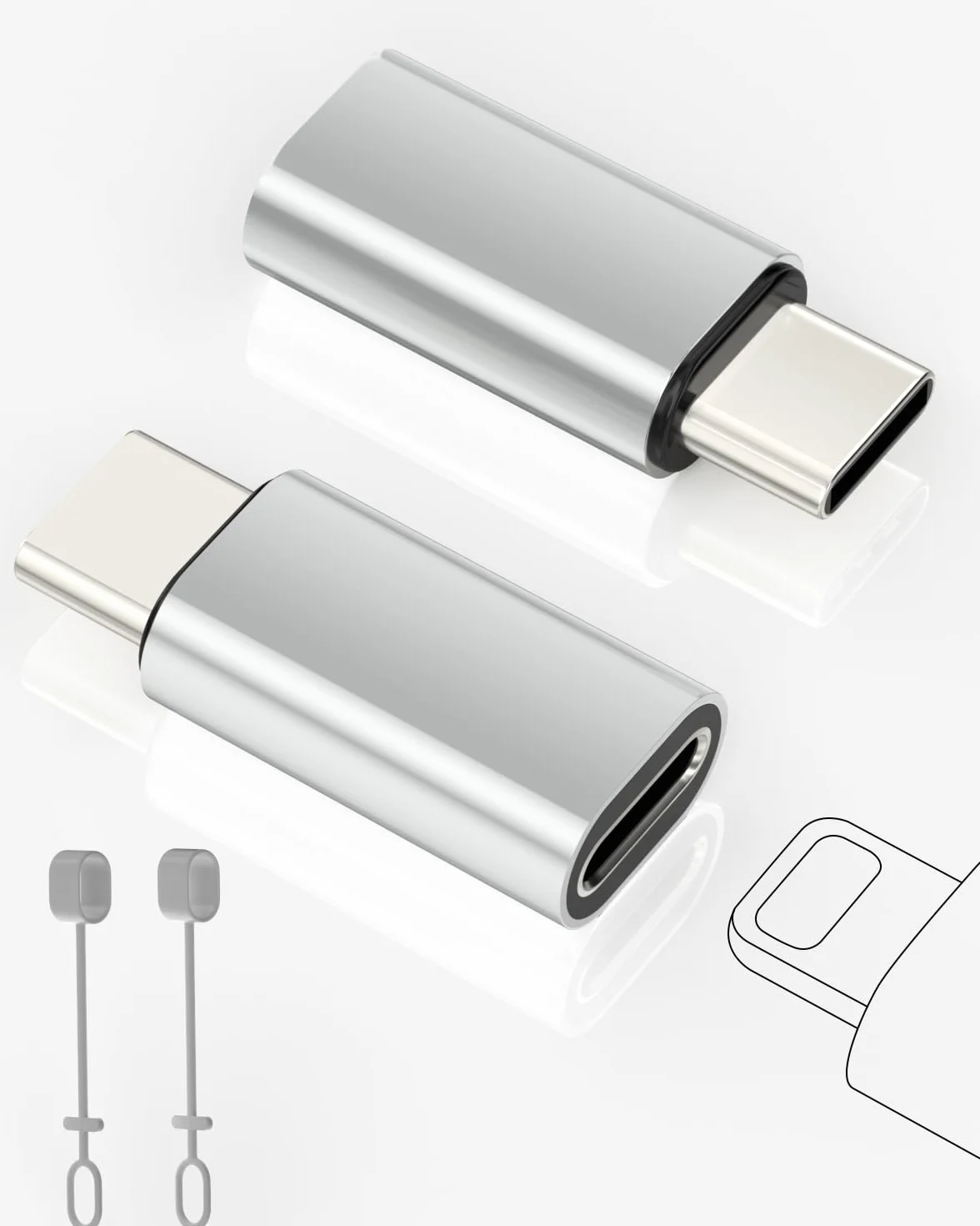 Adaptateur Lightning vers USB C pour iPhone 15/16 Pro/Plus/Pro Max, Samsung S24, Charge et Transfert de Données, Câble Type C