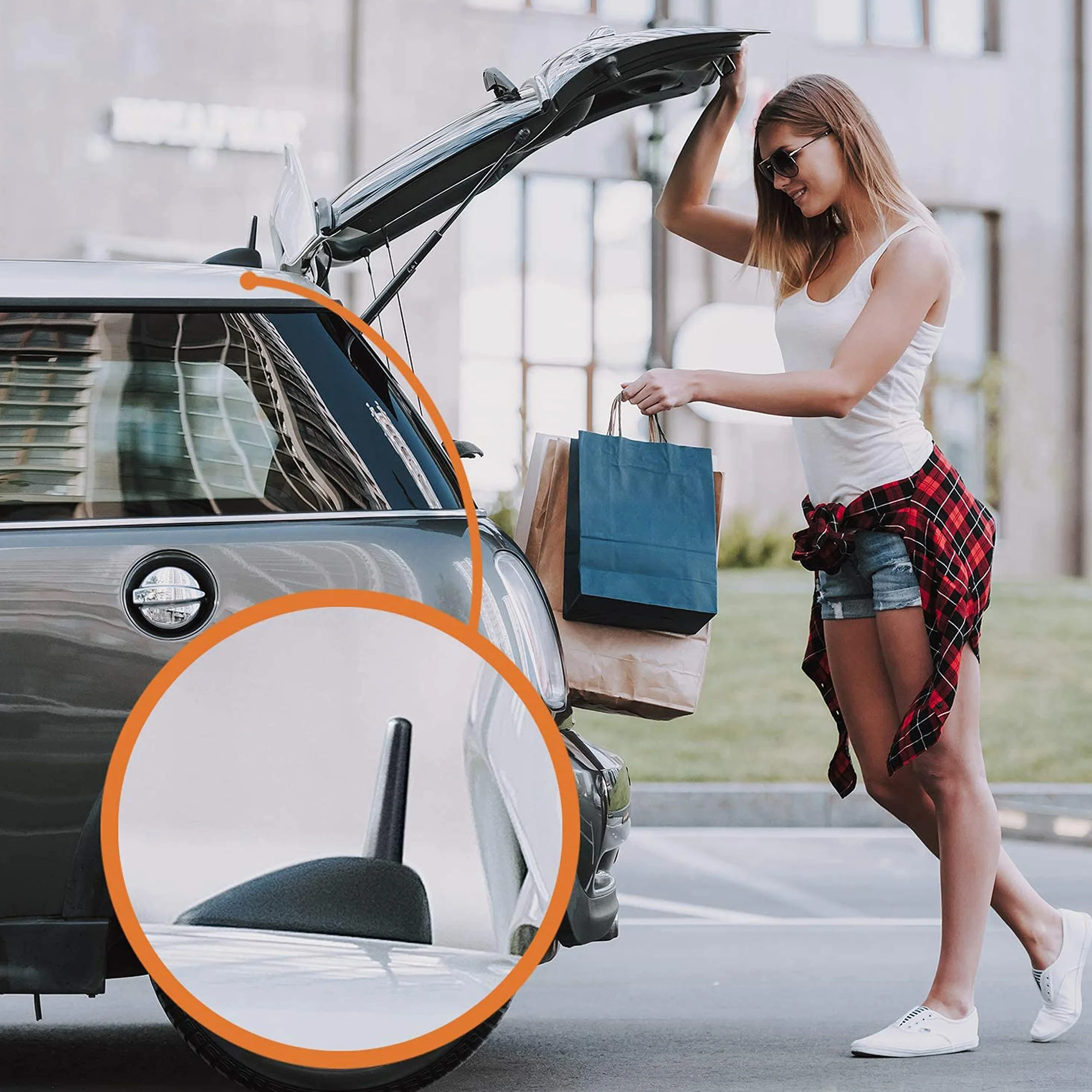 BlackNugget® Car Antenna 5cm - Uniwersalna antena samochodowa - Antena dachowa z pierwszorzędną jakością odbioru - Antena do odbioru AM & FM