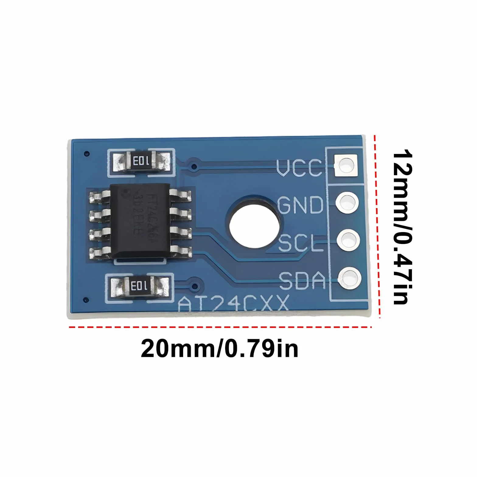 Lot de 6 Modules Mémoire CMS AT24C256 I2C EEPROM Série 2,7-5,5V 5mA