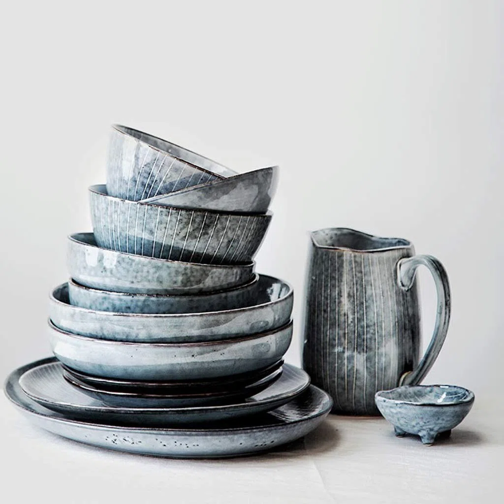 Service de Table, Service de Table en céramique, Assiettes en Porcelaine de Style Japonais, Bol, Tasse, Restaurant