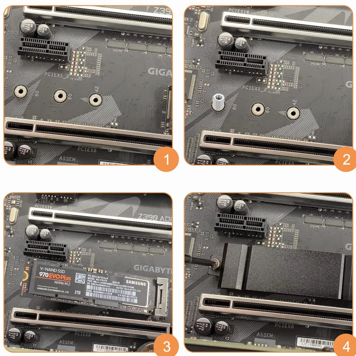 PCIe NVMe M.2 SSD Zestaw śrub montażowych do płyty głównej Asusa, do gigabajtów dla ASRock do Msi Mainboard z 6 sztukami pralek i Screwdriver, 30 sztuk