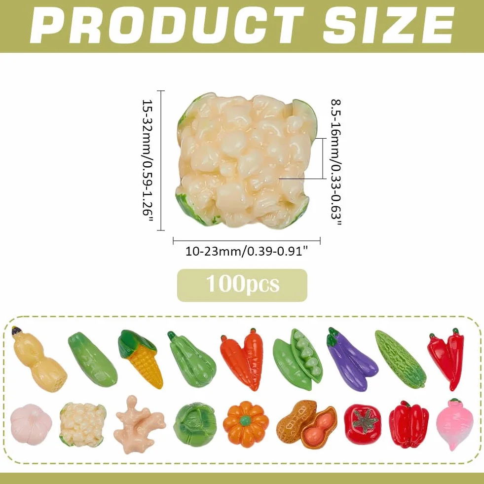 CRAFTMELODY 100Pcs Mini Figurines Légumes Artificiels Faux Tomates Carottes Oignon Champignon Décorations