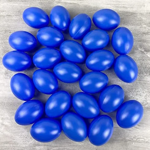 Lealoo 25 Oeufs en Plastique Bleu Brillant 6 cm Pâques Chasse aux Oeufs