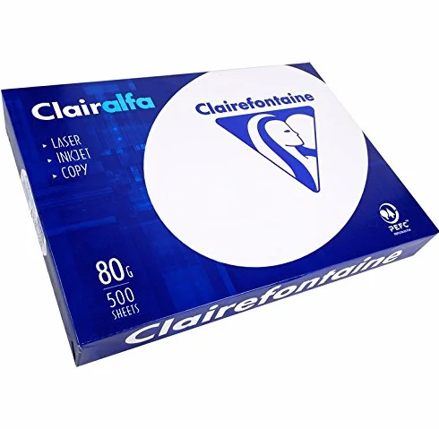 CLAIREFONTAINE Lot de 5 Ramettes 500 Feuilles Papier 80g A3 420x297 mm Certifié PEFC Blanc