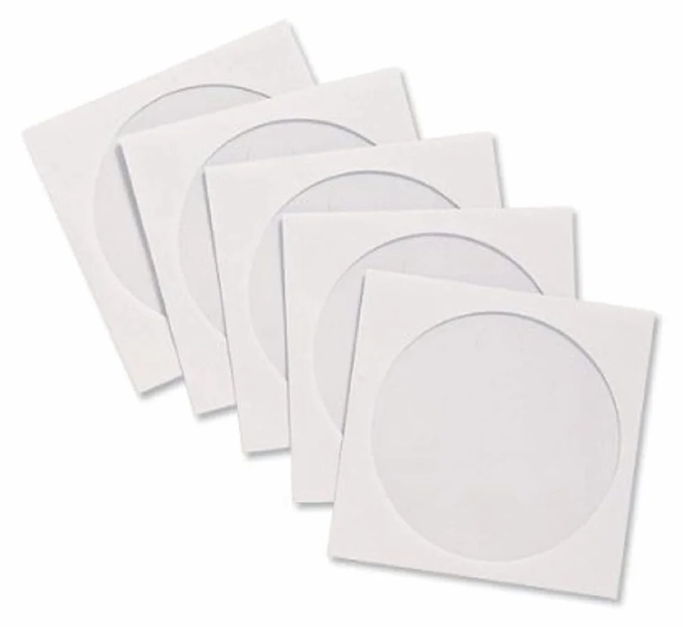Lot de 10 enveloppes de rangement en papier pour CD/DVD/Blu-Ray avec fenêtre transparente
