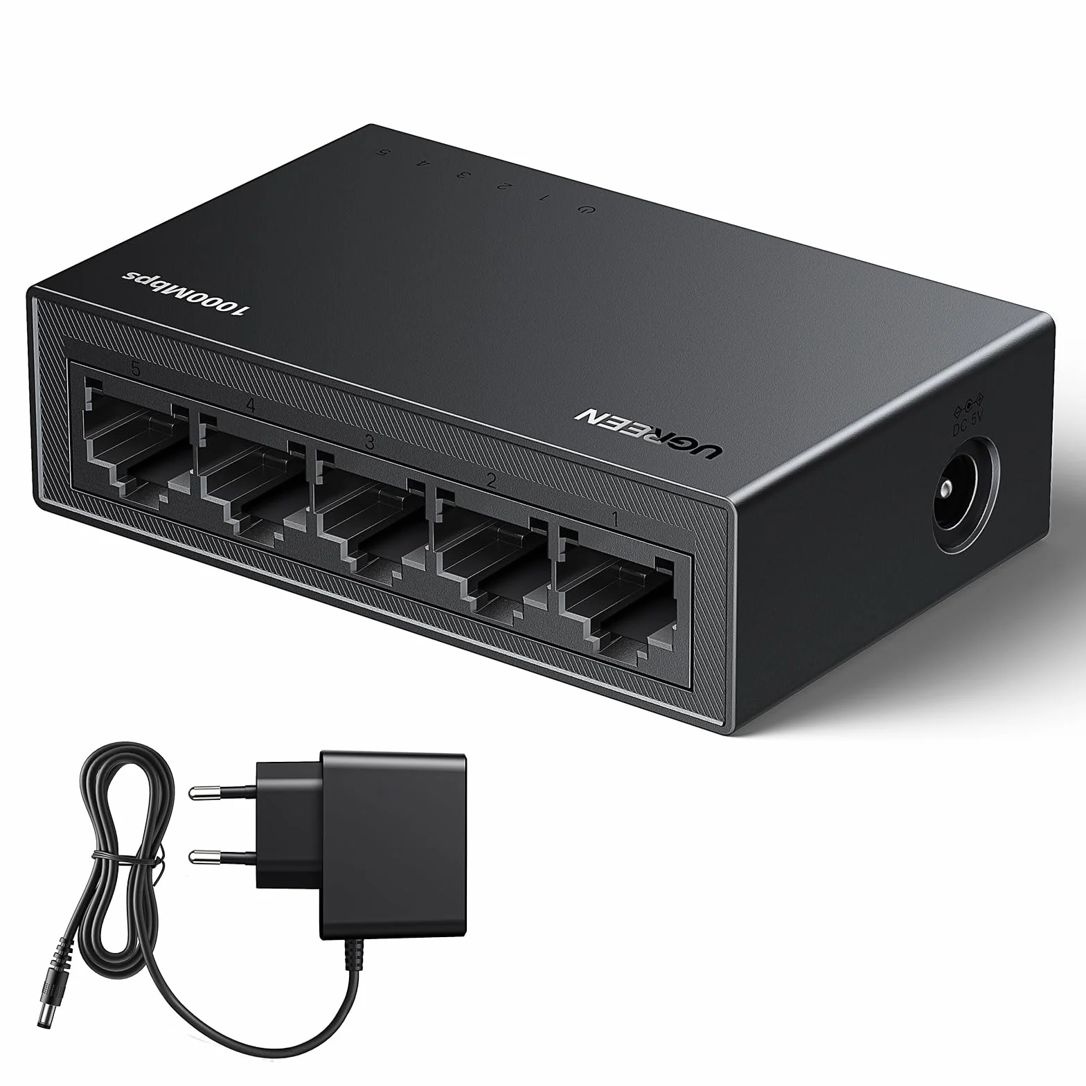 UGREEN Switch Ethernet Gigabit 5 Ports Hub RJ45 10/100/1000Mbps Plug Play