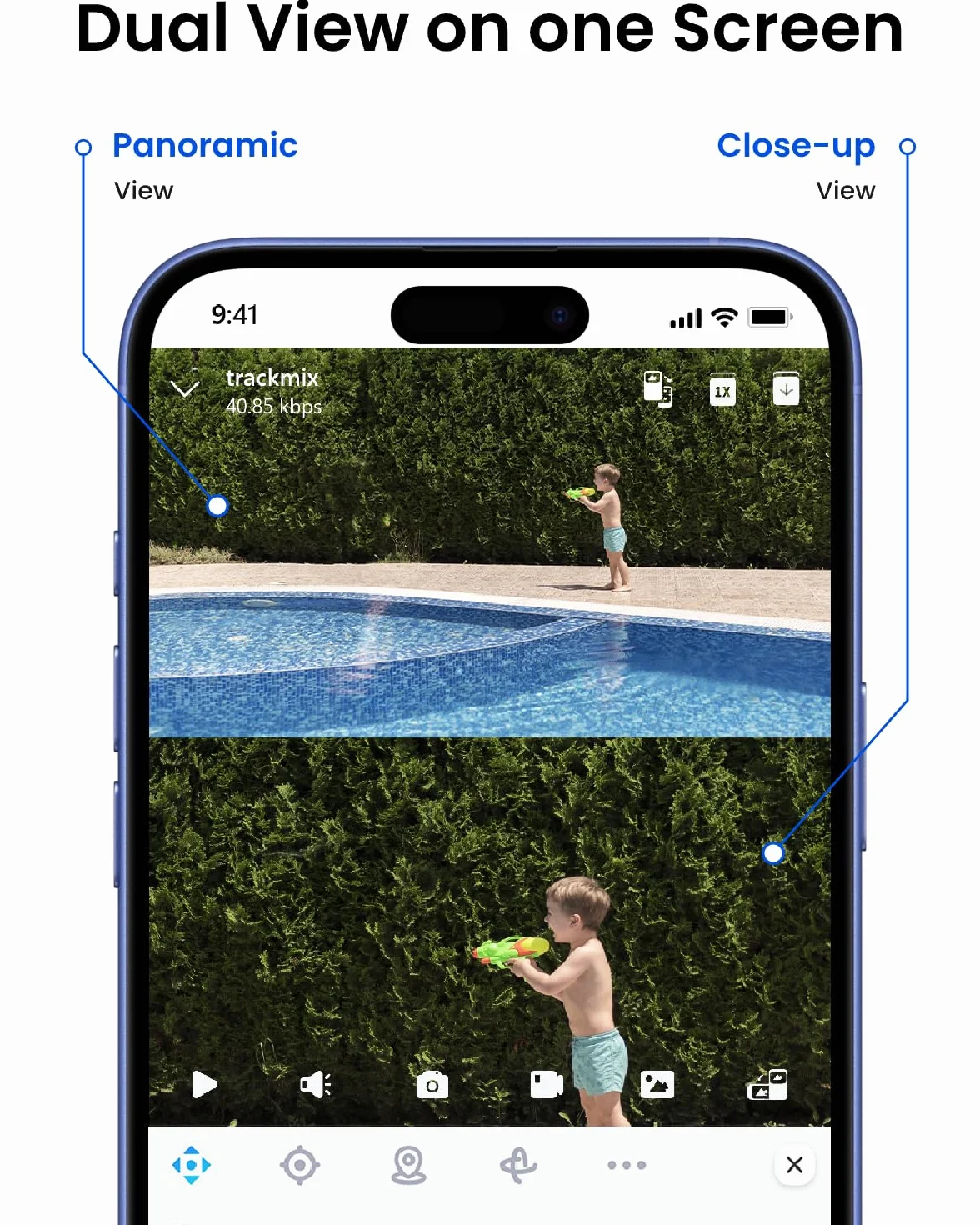 Reolink 4K Dual-Lens PTZ PoE Kamera Bezpieczeństwa z 6-krotnym Zoomem Hybrydowym, Obrotem 355° i Pochyleniem 90°, Noktowizją, Wykrywaniem Obiektów i Dwukierunkowym Dźwiękiem, TrackMix PoE Szary