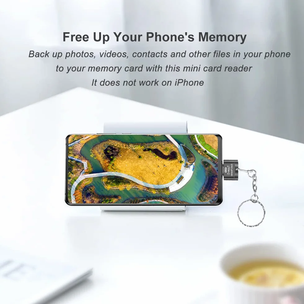 Czytnik kart micro SD, czytnik kart USB C TF z adapterem USB C na USB - kompatybilny z MacBookiem, laptopami, telefonami z systemem Android