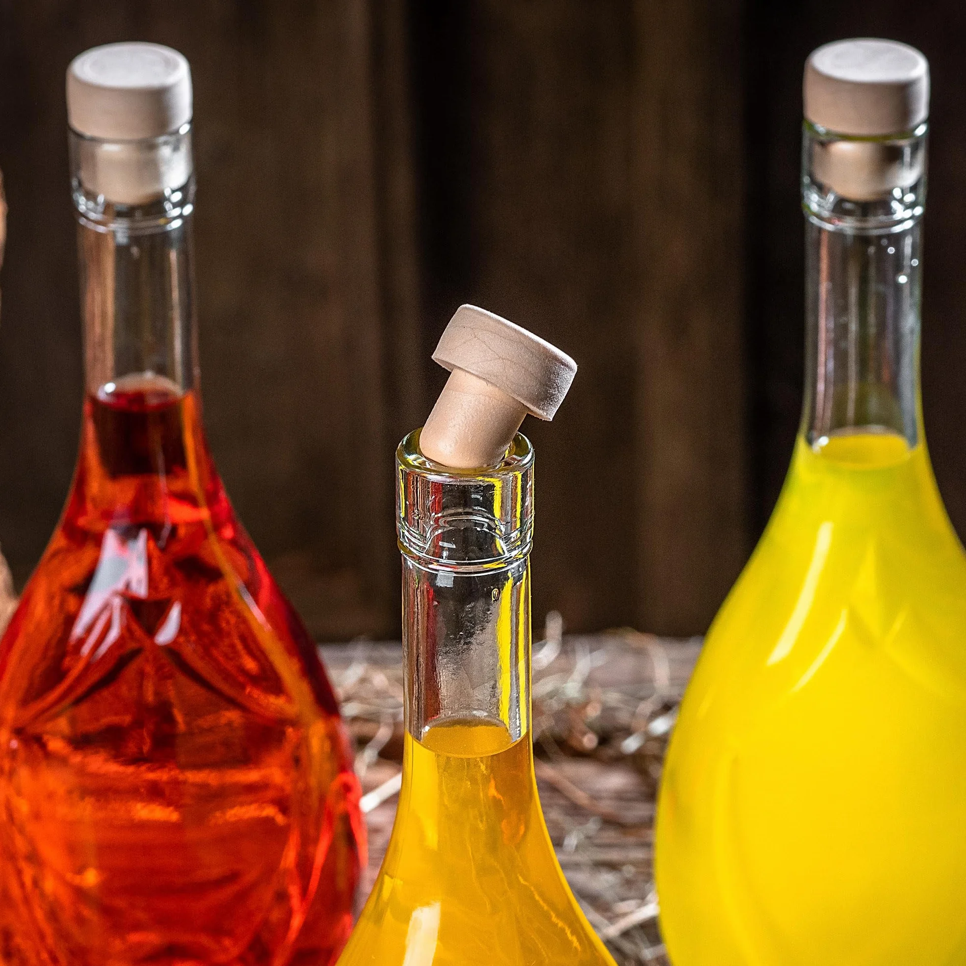 KADAX Lot de 10 bouteilles de liqueur vides en verre de 500 ml avec bouchon, pour remplir les liqueurs, le vin et l'alcool, bouteilles décoratives, bouteilles de vin en verre