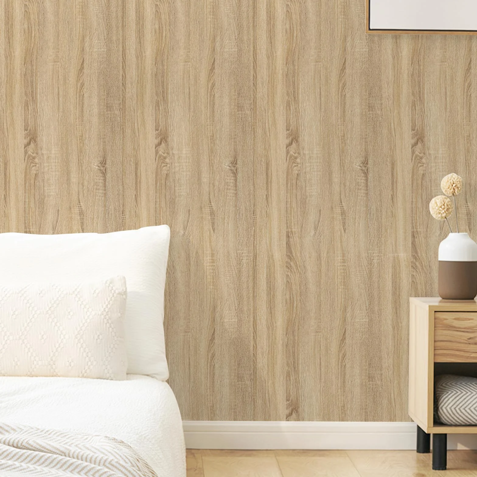 Papier Adhesif pour Meuble Bois, Vinyle Rouleau Imperméable 30 x 200 cm