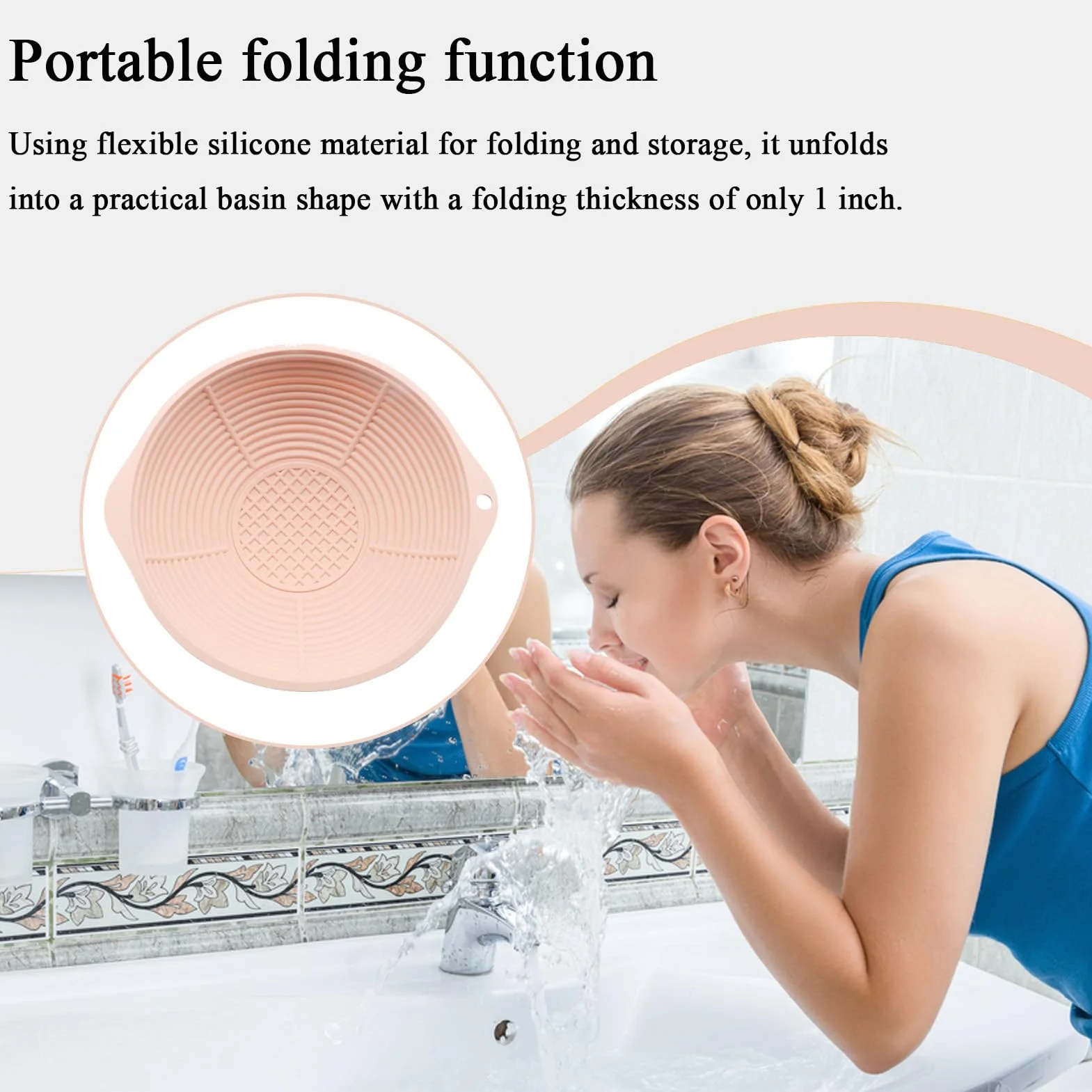 Bassin de Glace pour le Visage en Silicone Pliable Bol de Bain Visage Soins Cutanés