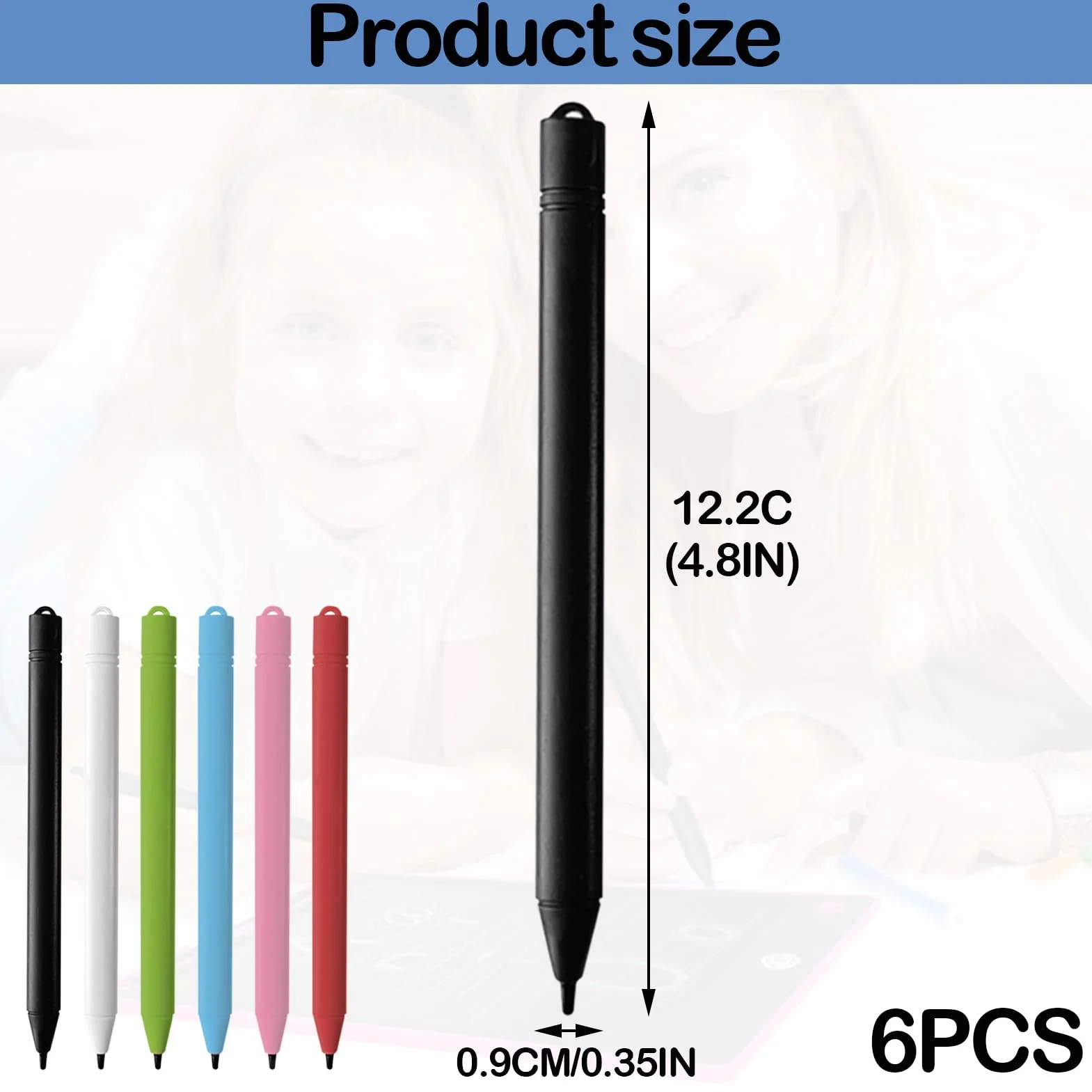 Stylos de Rechange pour Tableau d'écriture LCD, Lot de 6
